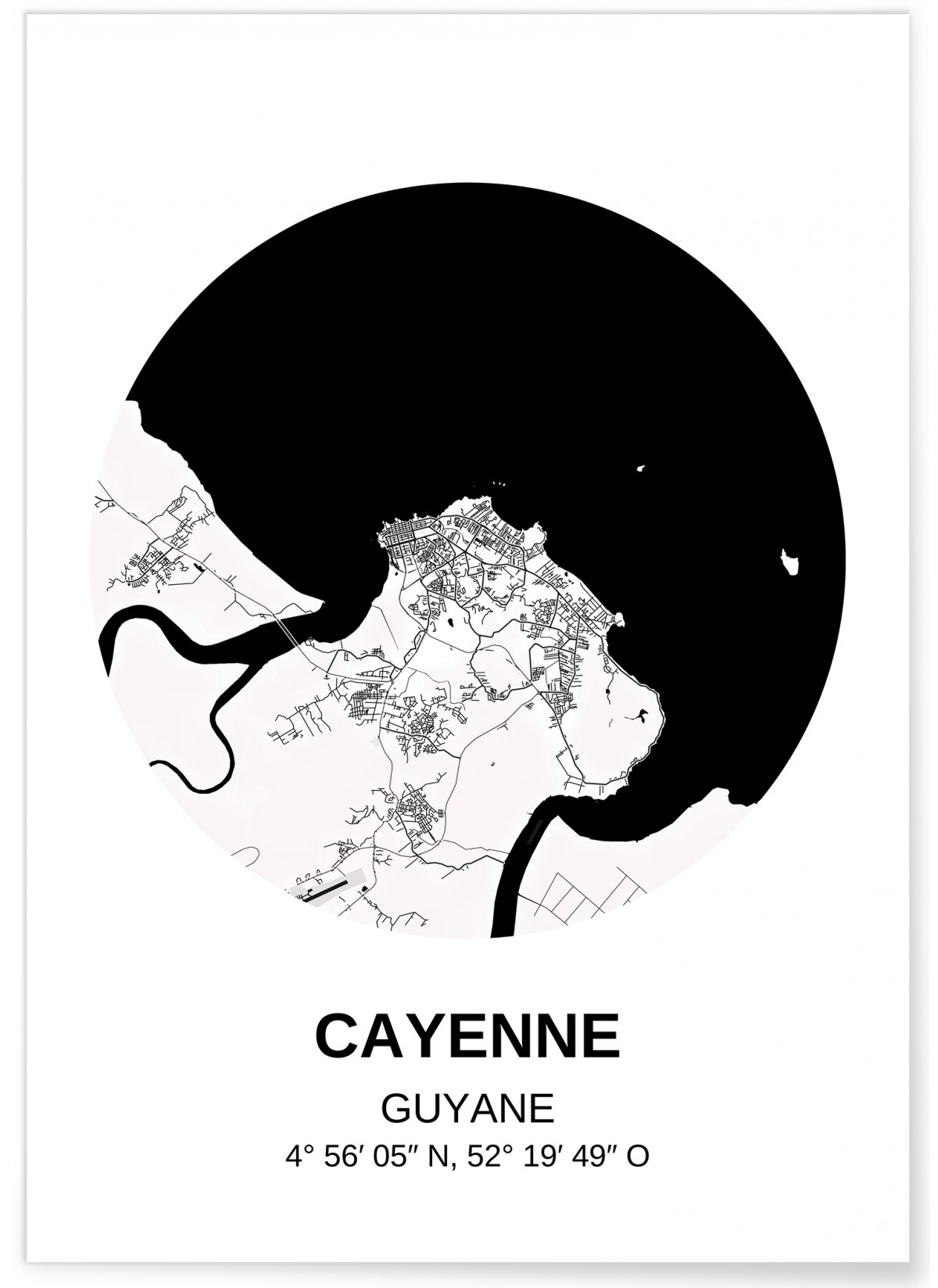 Affiche Carte Cayenne, L'AFFICHERIE