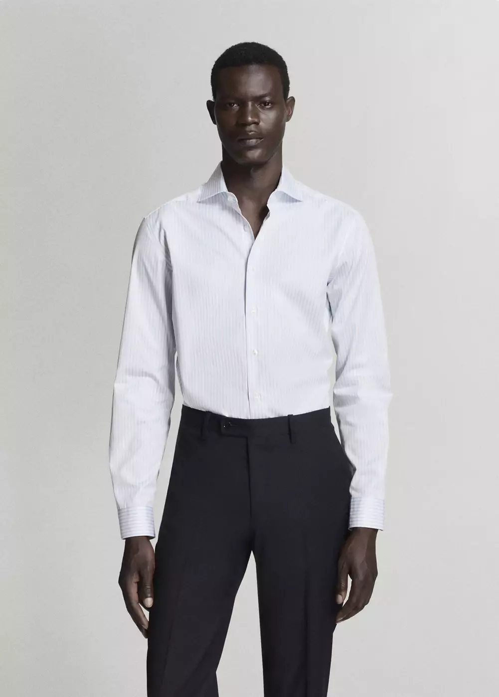 Chemise costume slim-fit 100 % coton à rayures, MANGO MAN