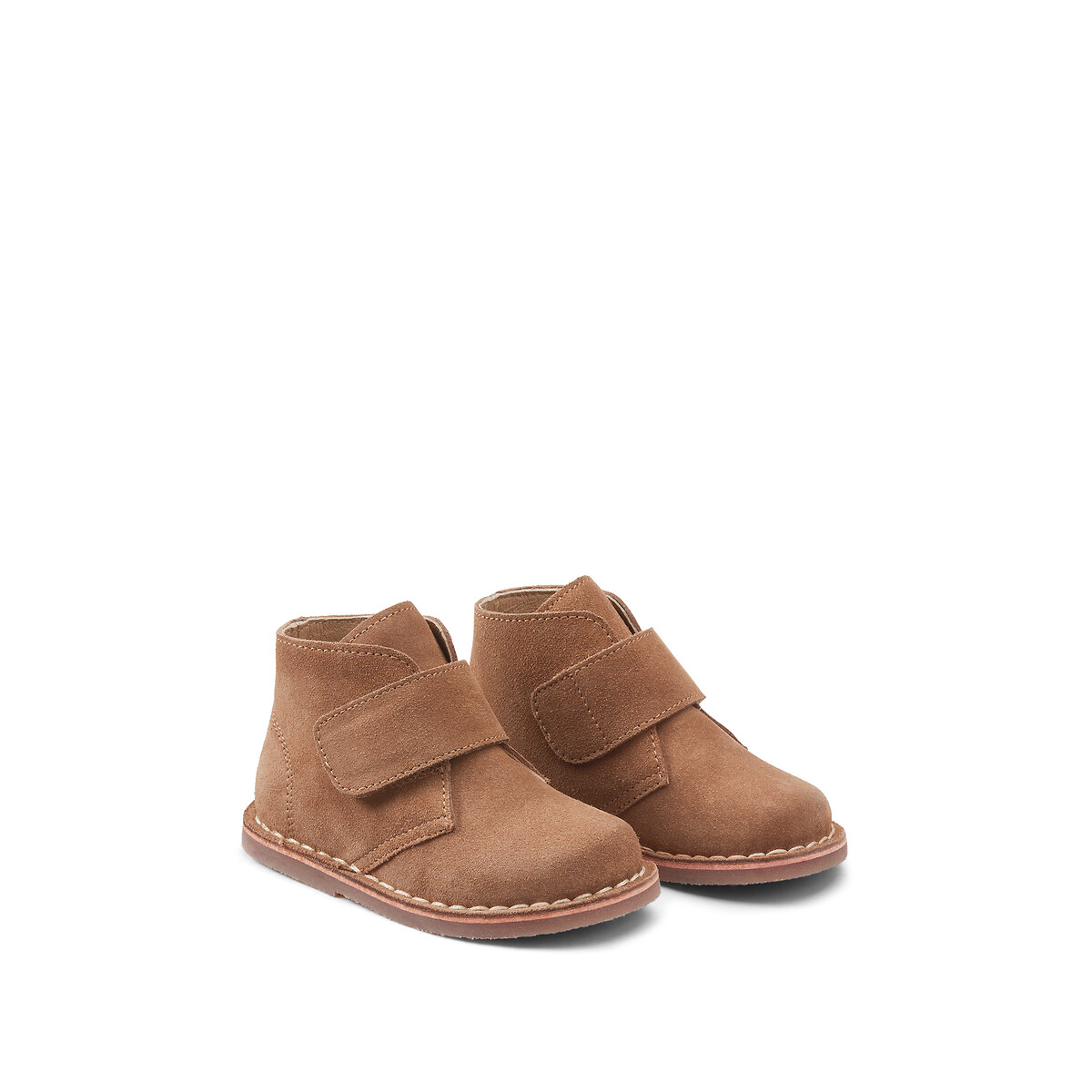 Kids Leather Ankle Boots with Touch 'n' Close Fastening, LA REDOUTE COLLECTIONS