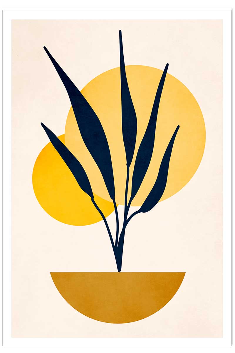 Affiche dessin ""plante cubique"", HEXOA