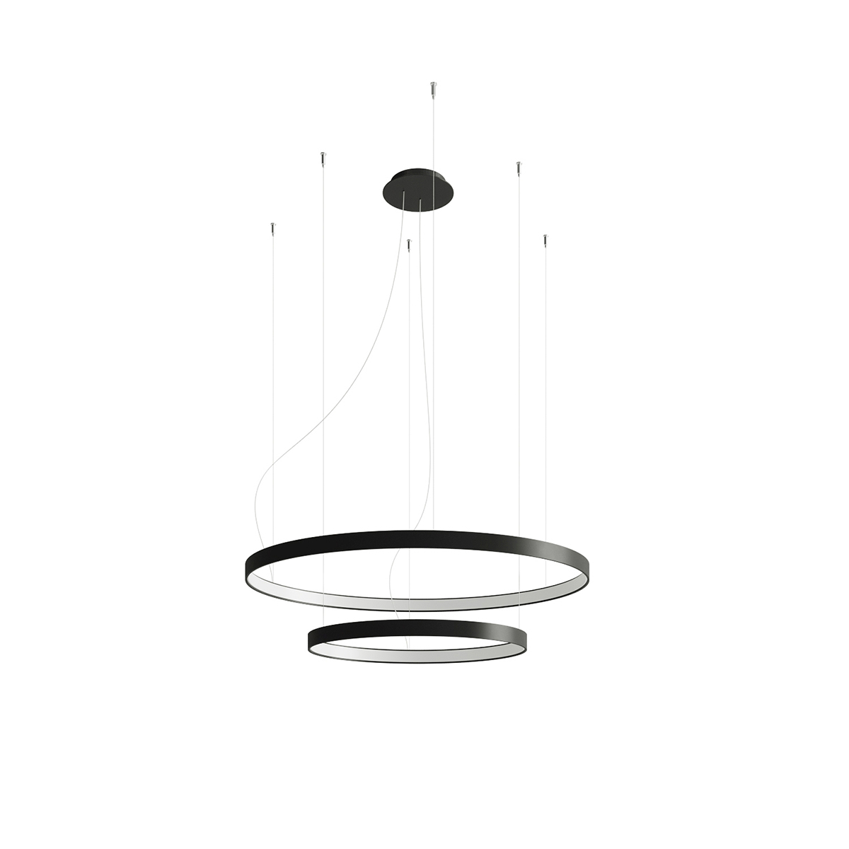 Lustre Aluminium Noir LED 2 Rio, EDEN