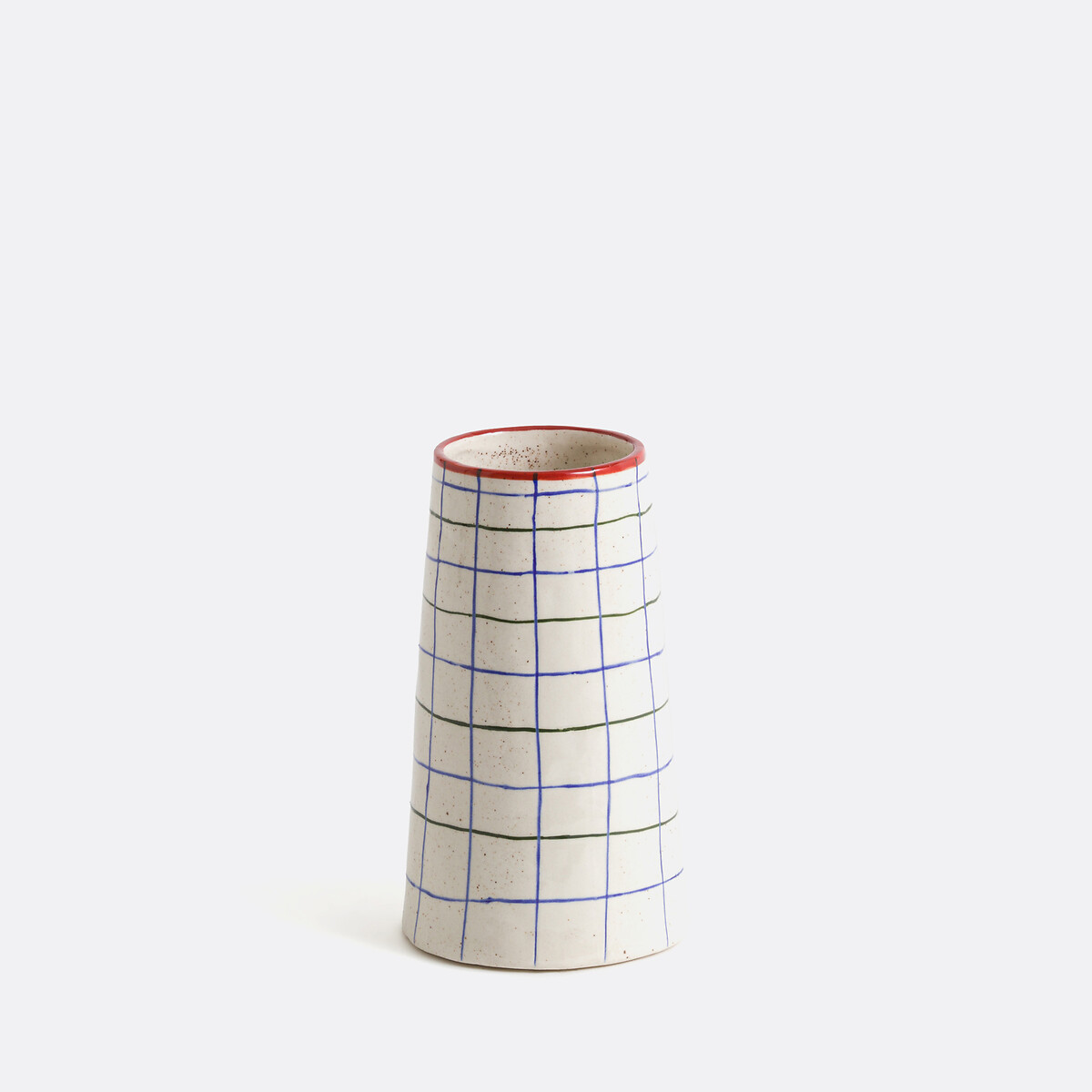 Vase En Céramique À Carreaux H19 Cm, Neios
