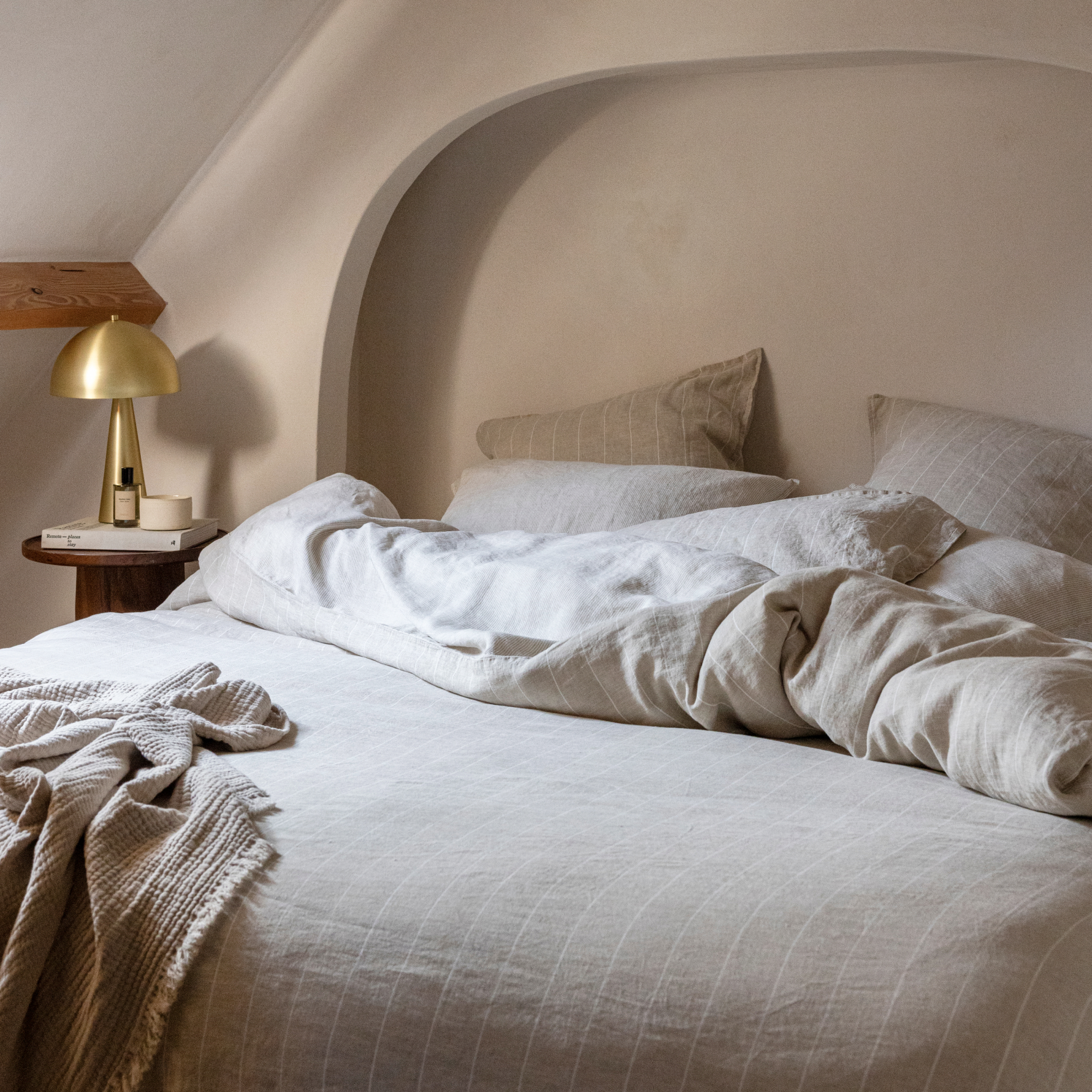 Housse de couette en chanvre lavé, ÉVASION CHANVRE, BLANC CERISE