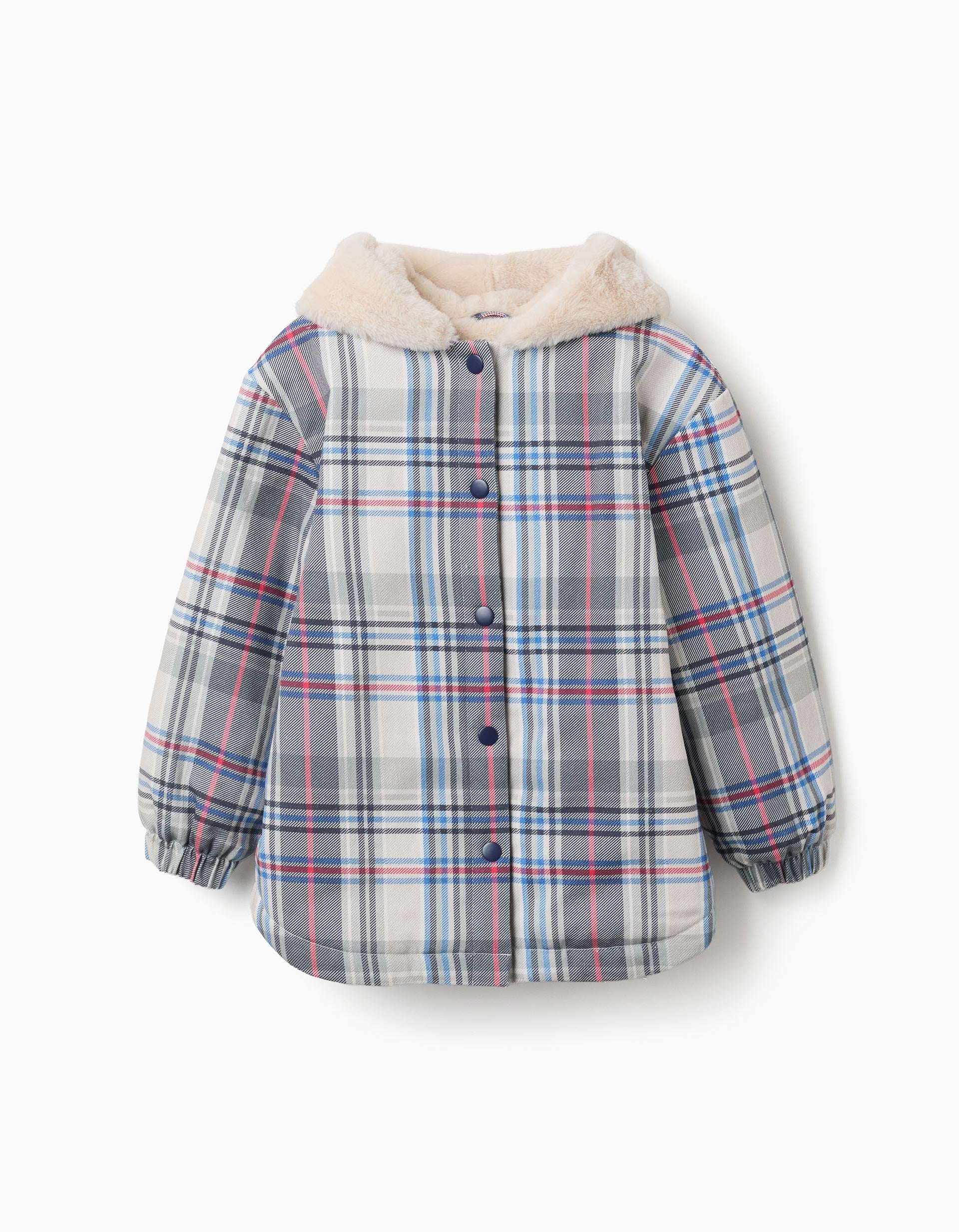 Veste à carreaux avec doublure en peluche douce synthétique, ZIPPY