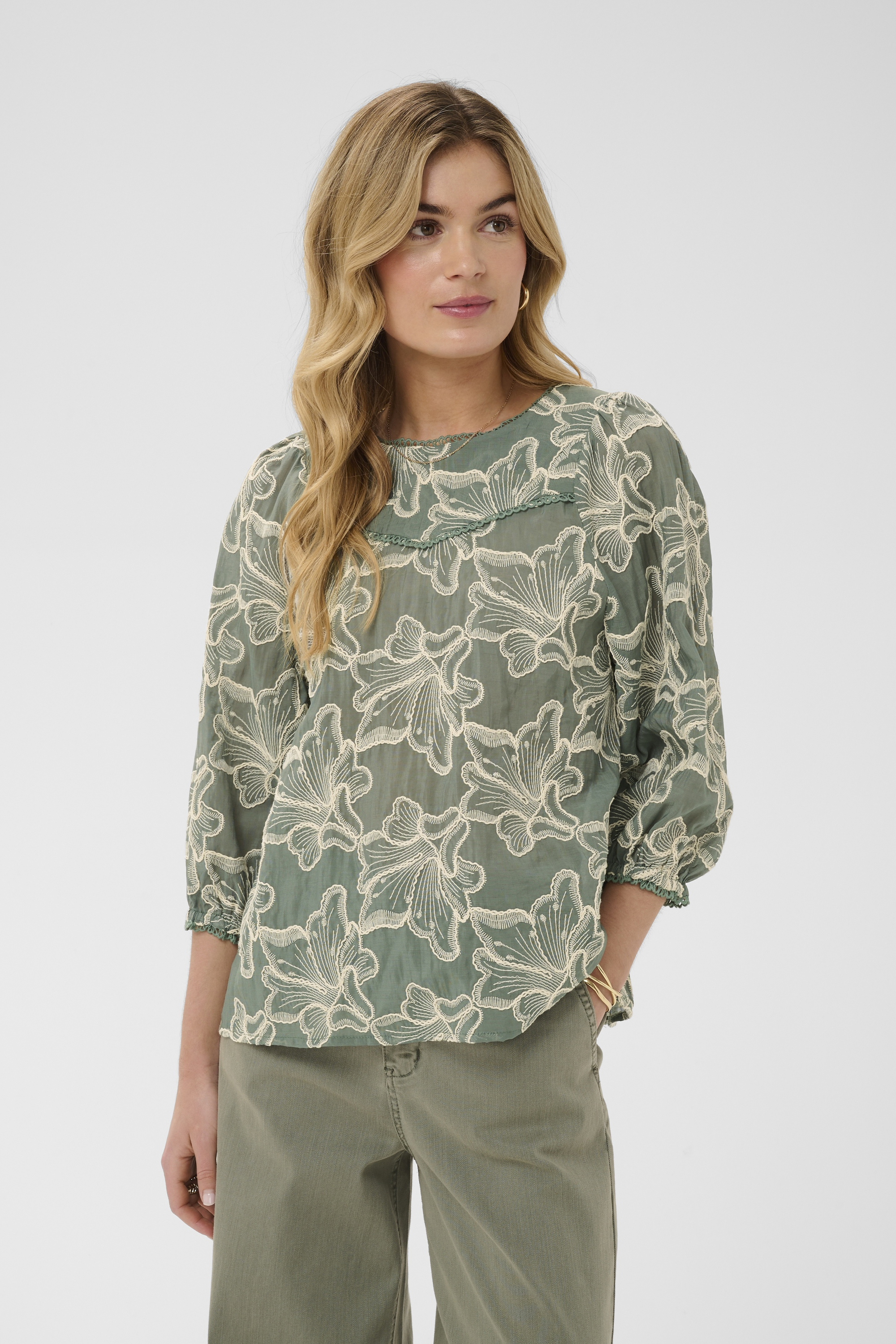 Blouse à manches longues, CREAM