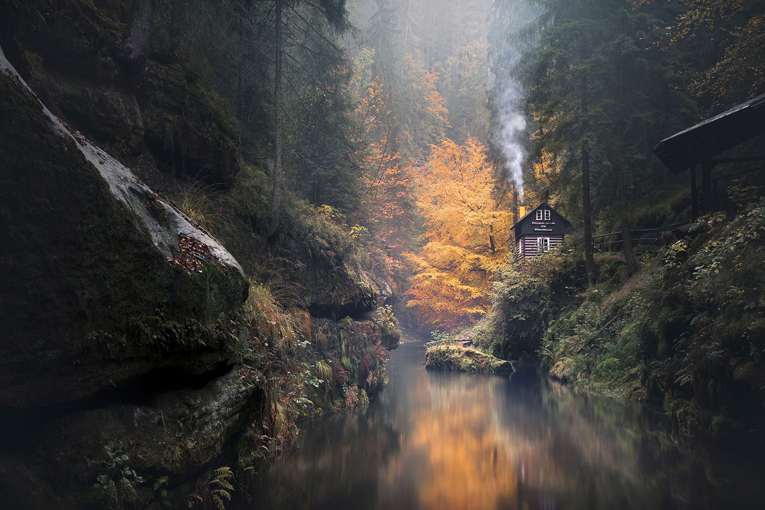 Tableau Vallée suisse en Automne, HEXOA