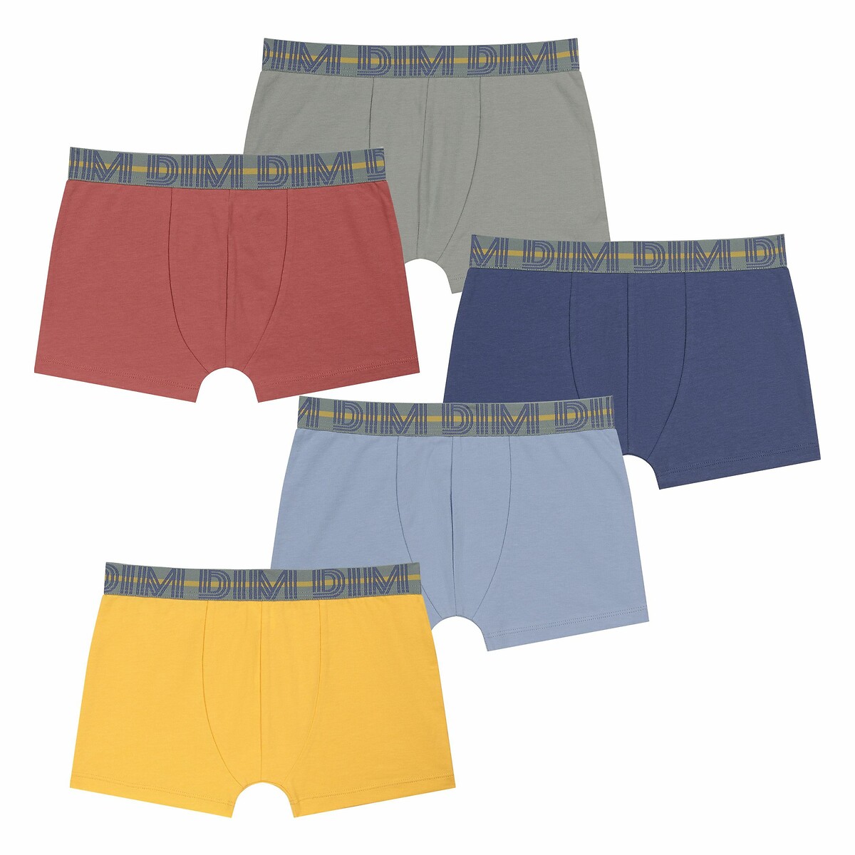 Cotton stretch boxers x5 in pouch, multi-coloured, Dim | La Redoute