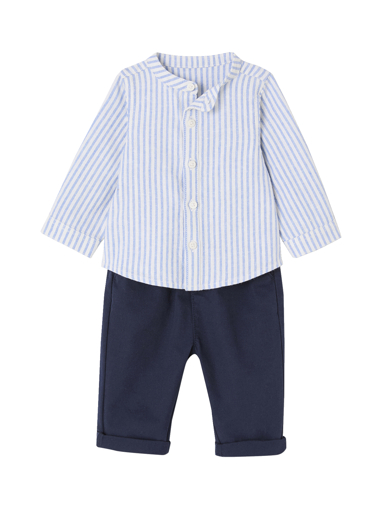 Ensemble bébé chemise rayée + pantalon, VERTBAUDET