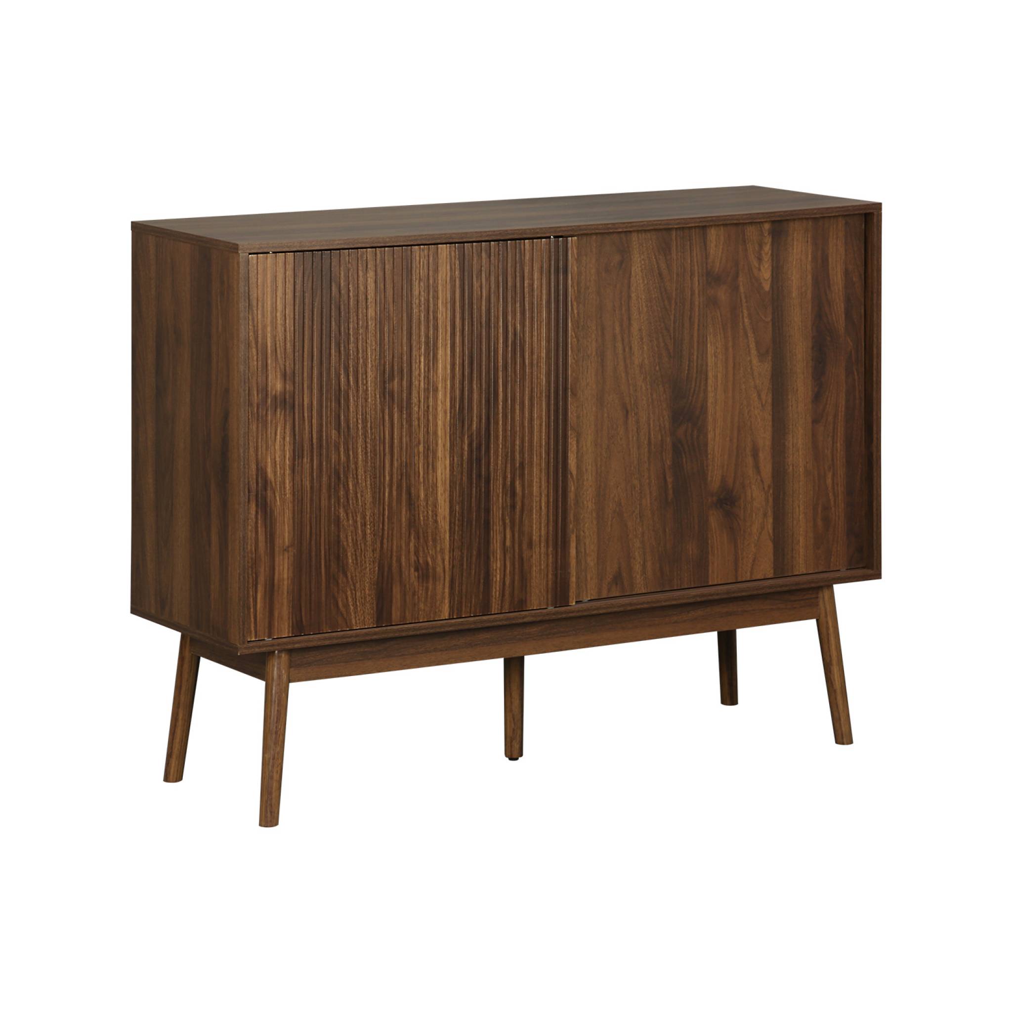 Buffet décor bois strié 1 porte coulissante 115cm LINEAR, SWEEEK