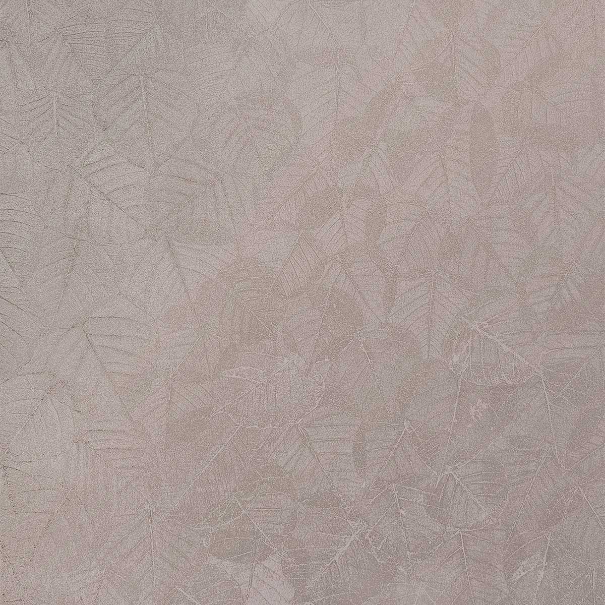 Papier peint feuillage texturé rose grisé, HEXOA