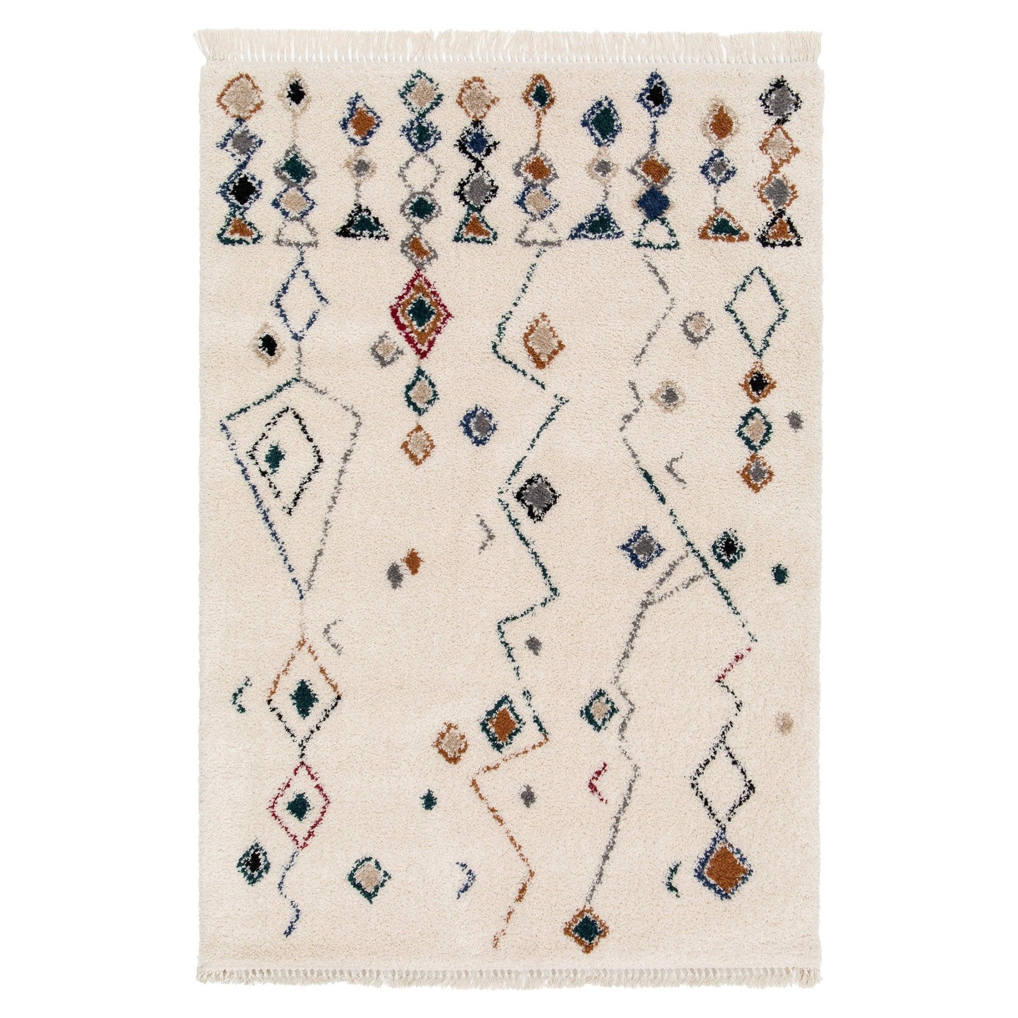 Tapis ethnique à franges inspiration bédouine MOGADOR, AFK LIVING