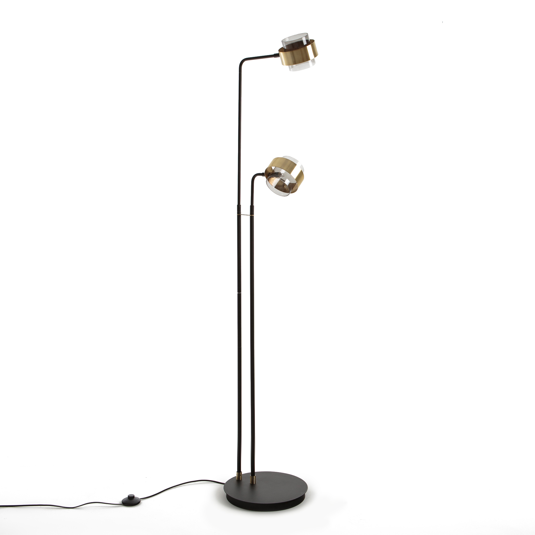 Botello metal & glass Redoute floor lamp black/brass La reading | with arms La Redoute adjustable Interieurs