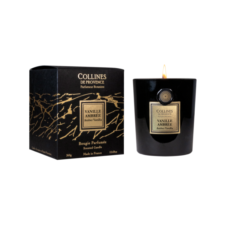 Bougie Parfumée Cire Végétale VANILLE AMBRÉE, COLLINES DE PROVENCE