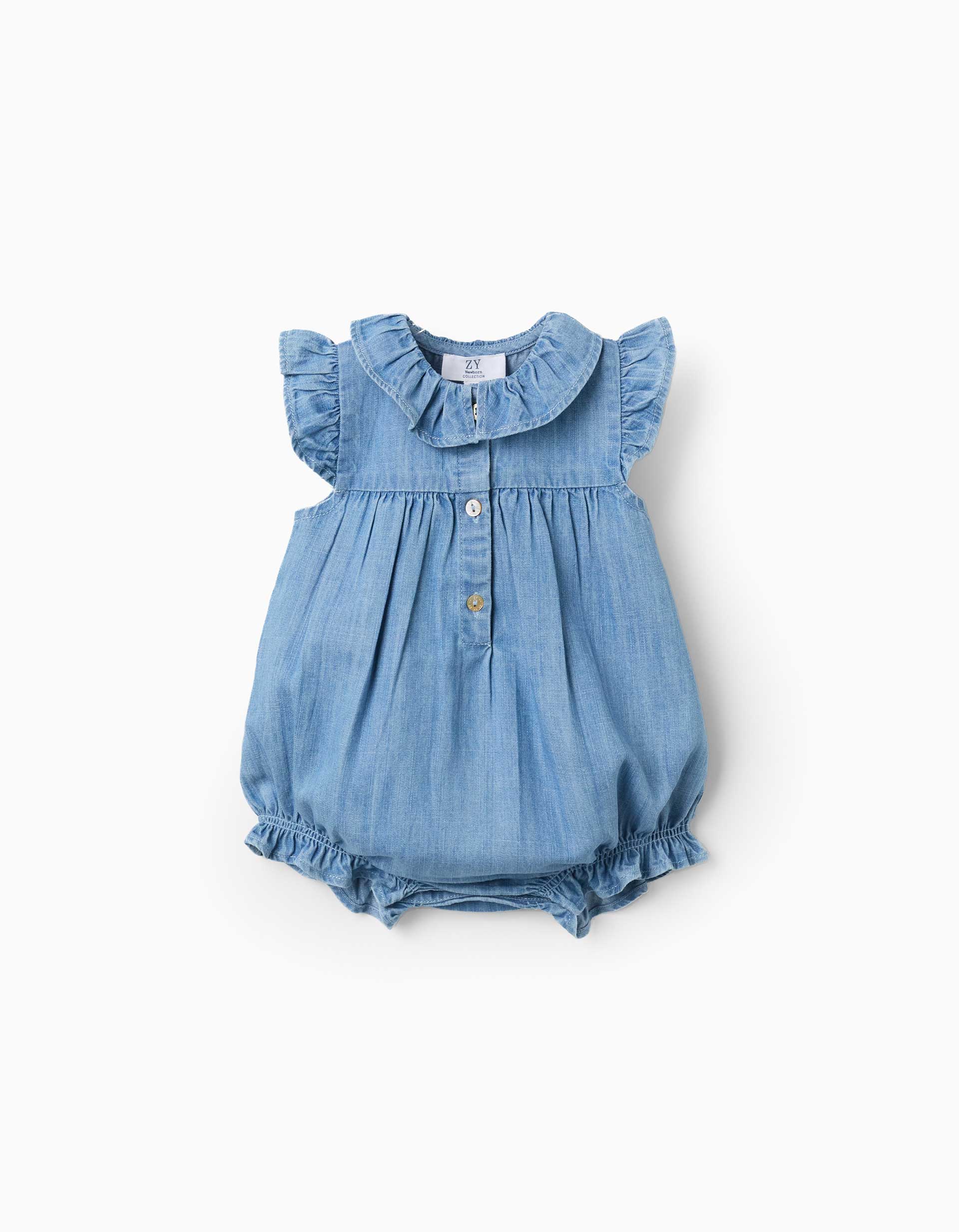 Barboteuse sans manches en jean avec volants, ZIPPY