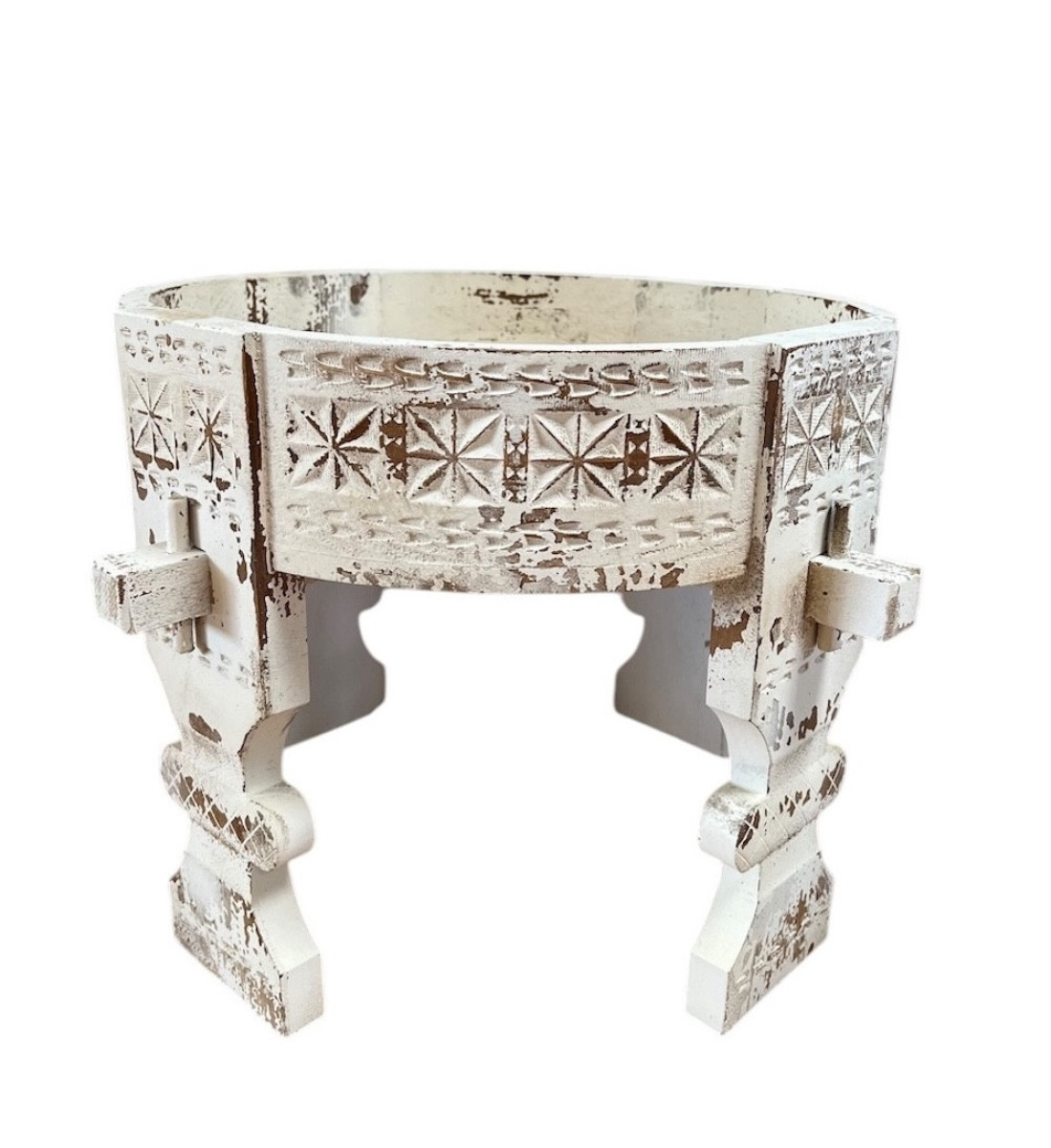 Table basse ronde en bois sculpté - AMAYA, MATHI DESIGN