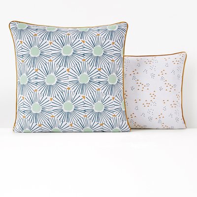 Oja Geometric Floral Cotton Pillowcase LA REDOUTE INTERIEURS