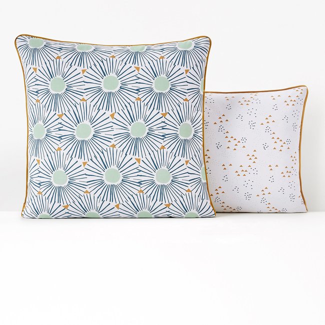 Oja Geometric Floral Cotton Pillowcase, printed, LA REDOUTE INTERIEURS