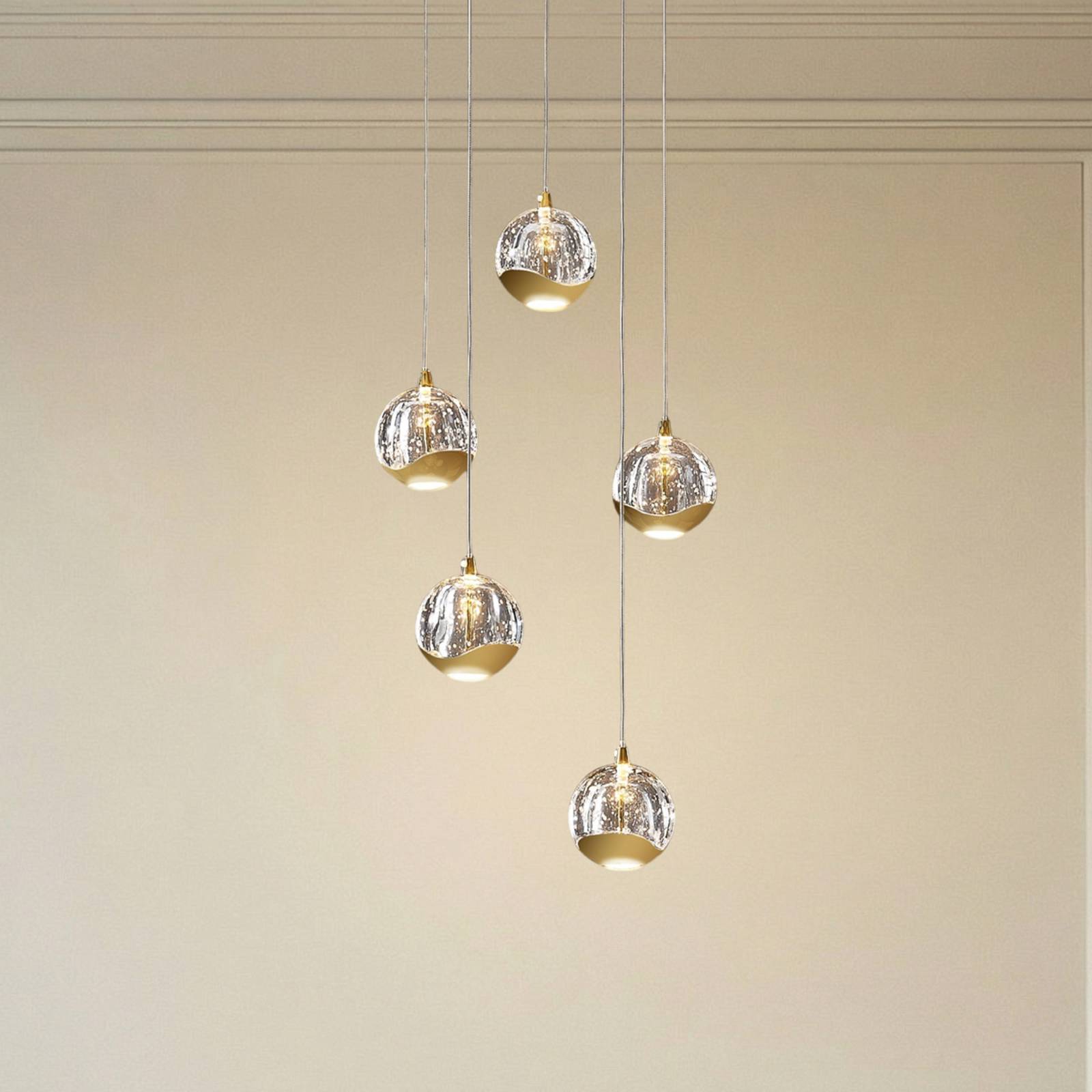 Suspension en verre moderneLED, Hayley, LUCANDE