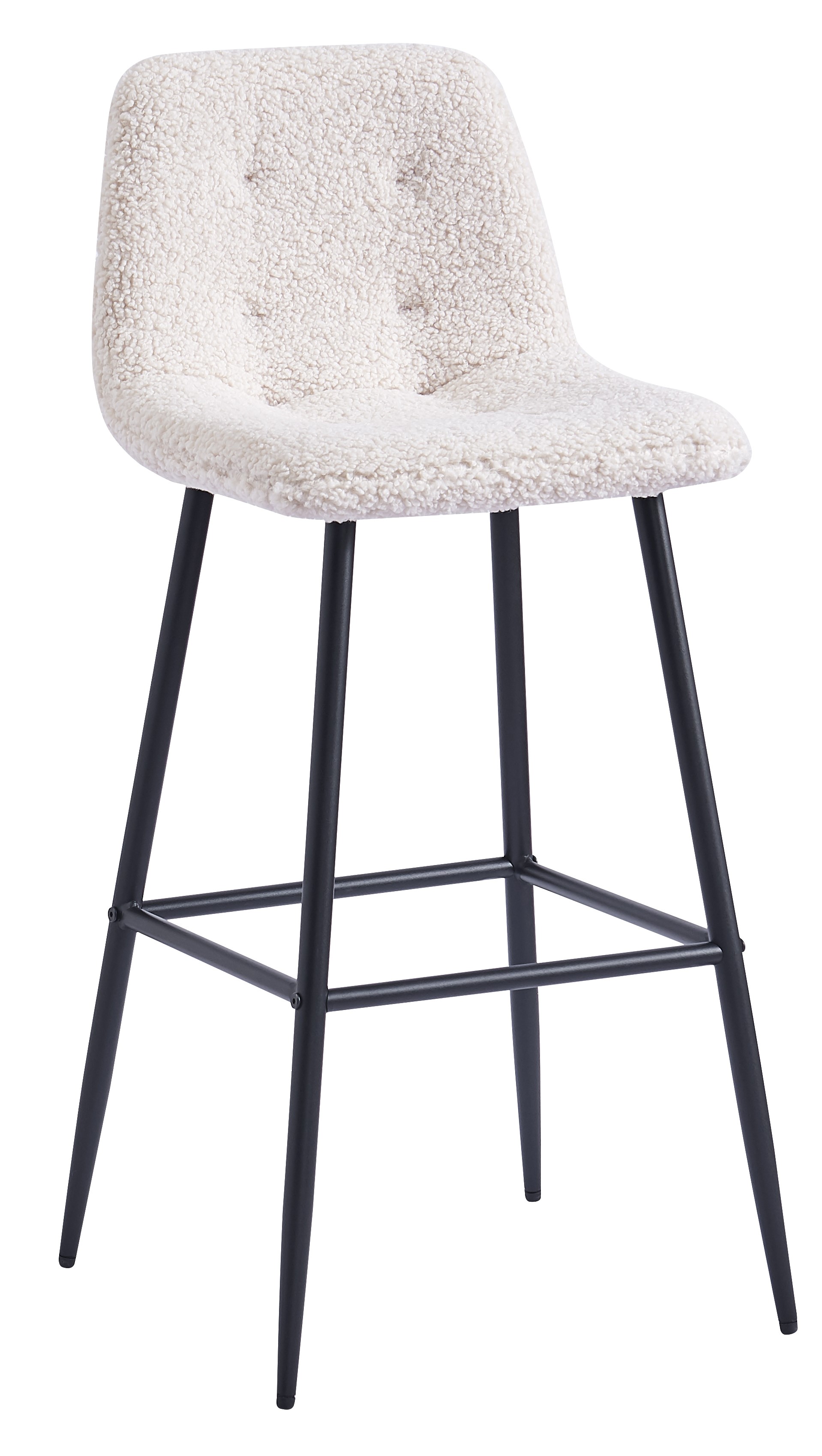 Lot de 2 tabourets de bar en bouclette, BJORN, NORDLYS