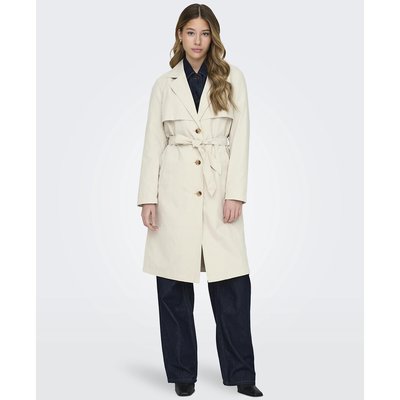 Mid-Length Trench Coat with Tie-Waist JDY