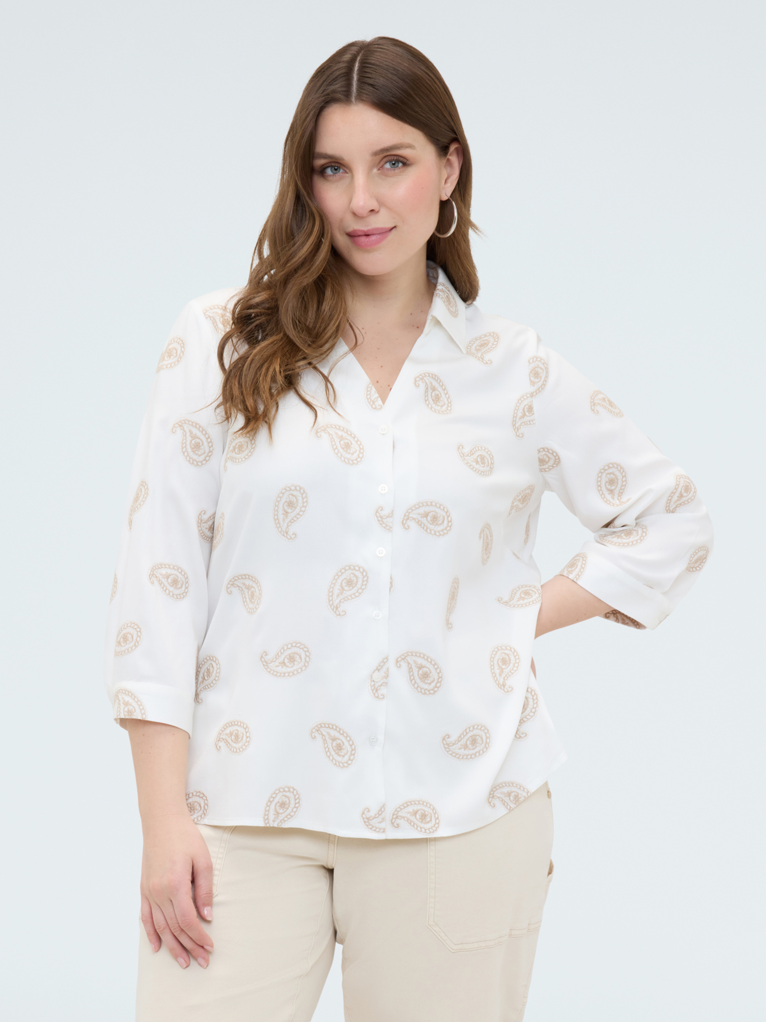 Chemise avec broderie paisley, FIORELLA RUBINO