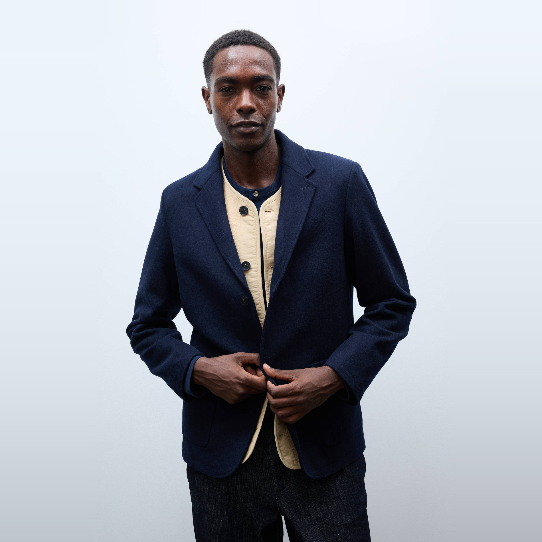 Veste blazer en mélange laine, MONOPRIX