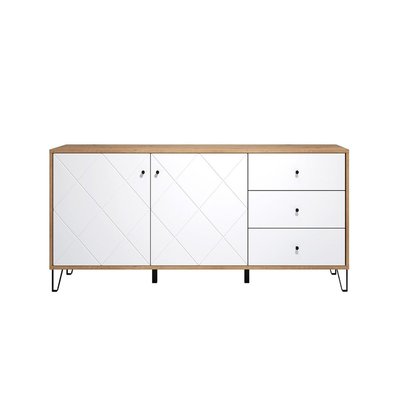 Buffet 2 portes et 3 tiroirs décor chêne artisan L183 cm - Touch CALICOSY