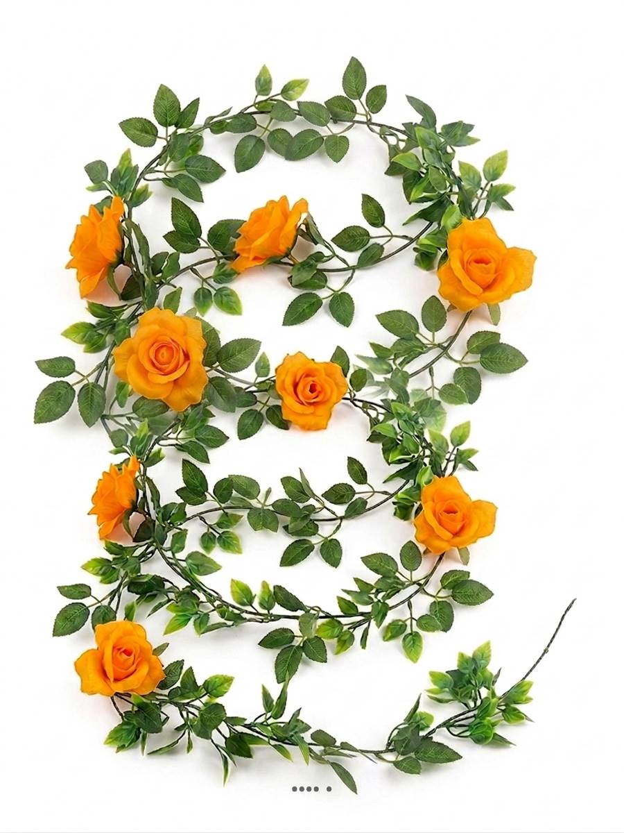 Guirlande de 8 Roses artificielles Jaune, ARTIFICIELLES