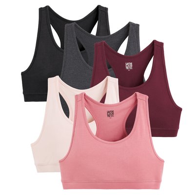 Pack of 5 Bralettes in Cotton LA REDOUTE COLLECTIONS