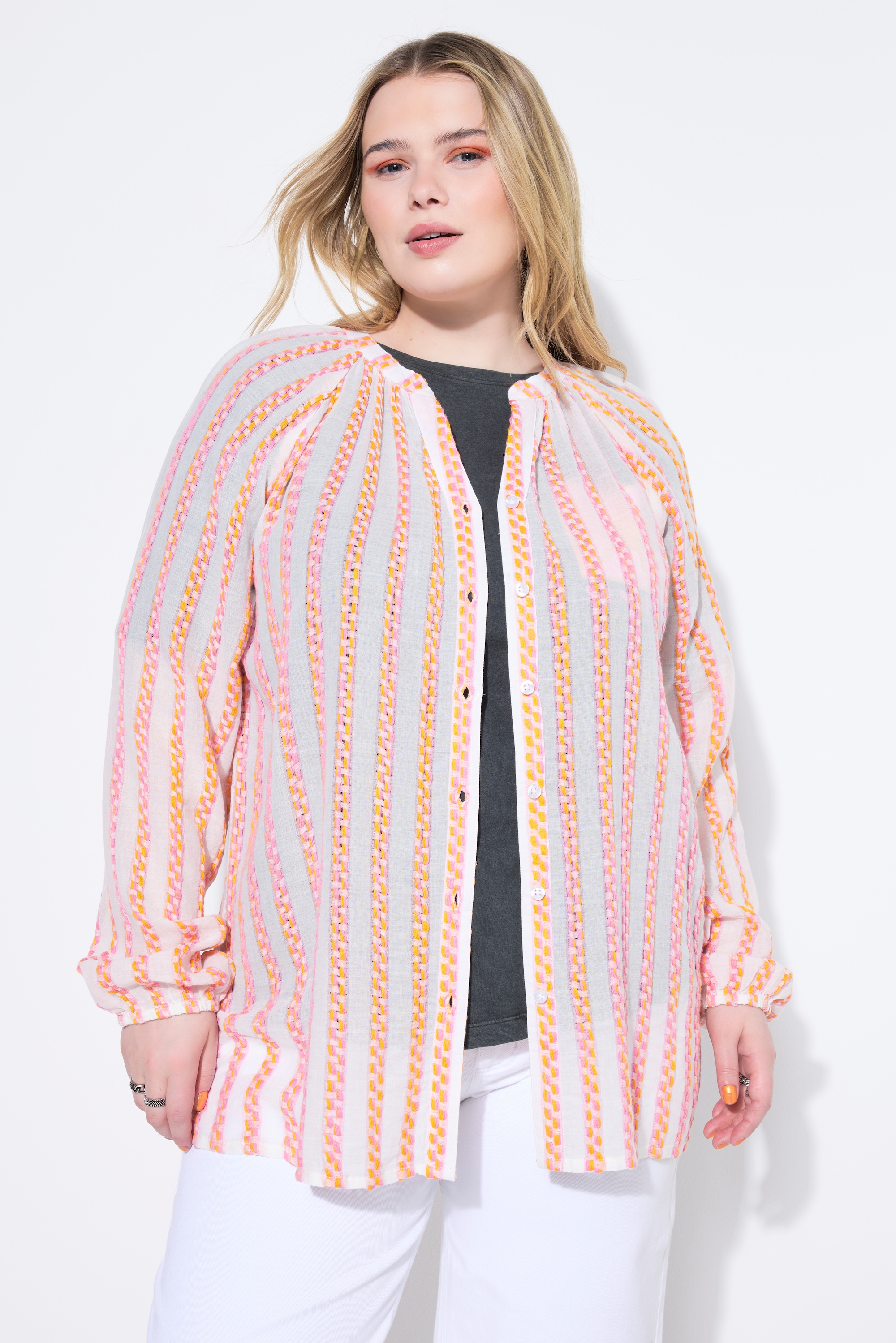 Tunique oversize, tissu texturé à rayures, STUDIO UNTOLD