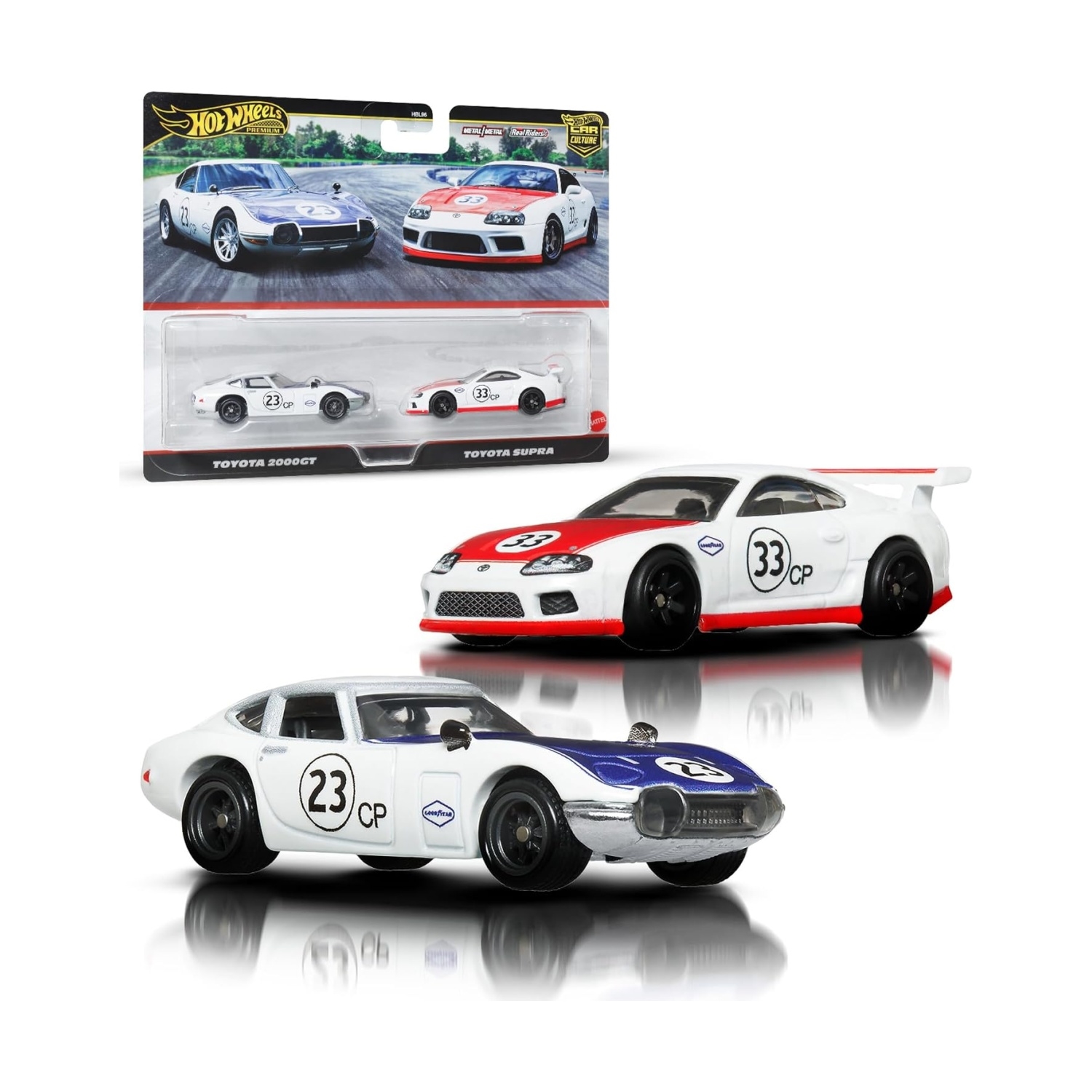 Hot Wheels Lot de 2 véhicules Toyota - 2000GT et Supra, MATTEL