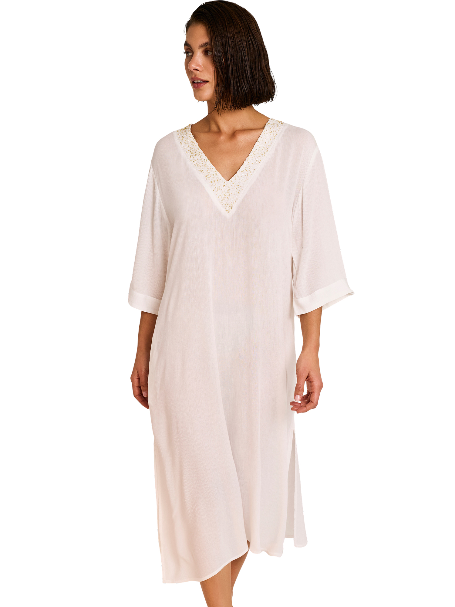 Robe de plage mi-longue manches trois-quarts SOLSTICE, SELMARK MARE