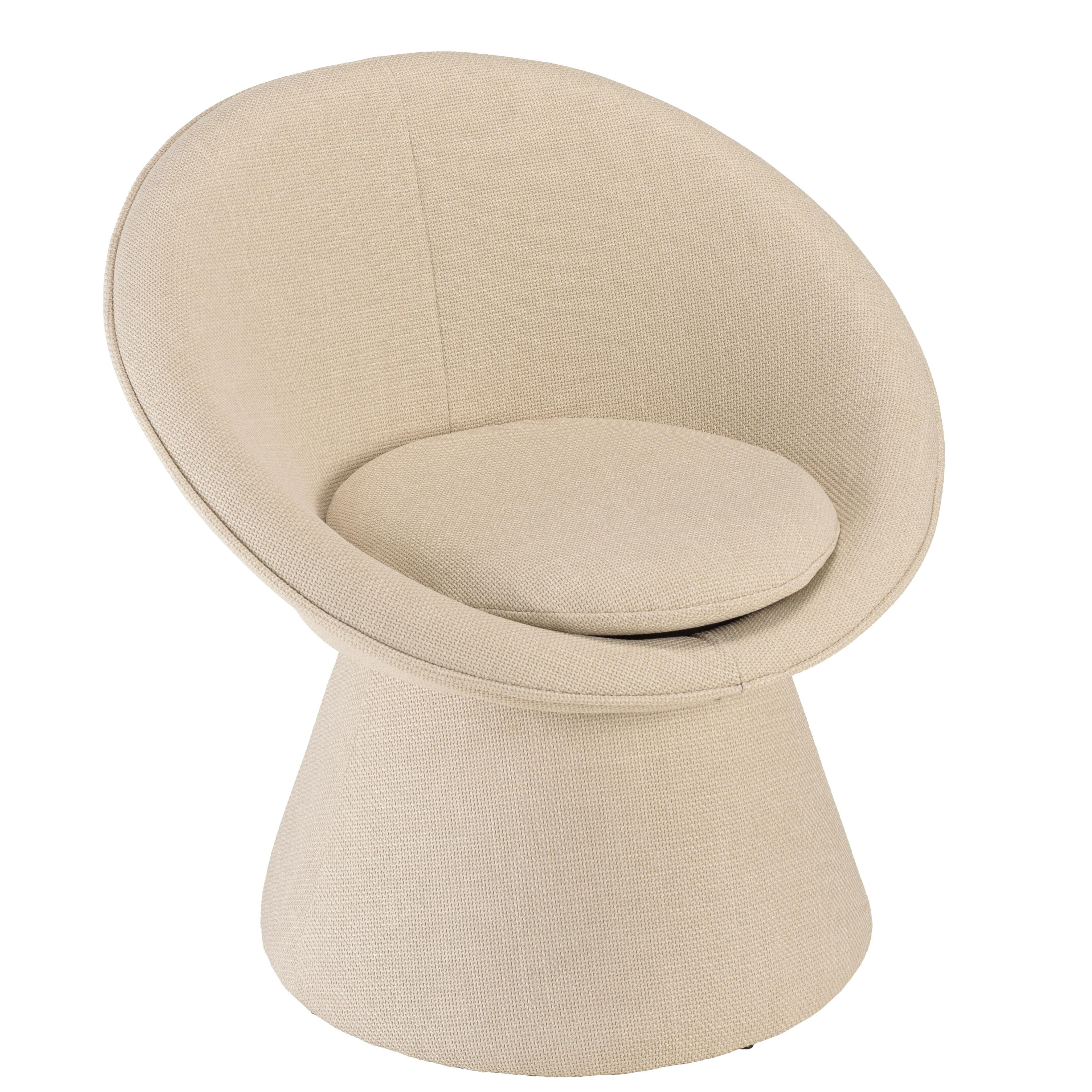 Fauteuil rembourré en tissu beige CASTILLE, PIER IMPORT