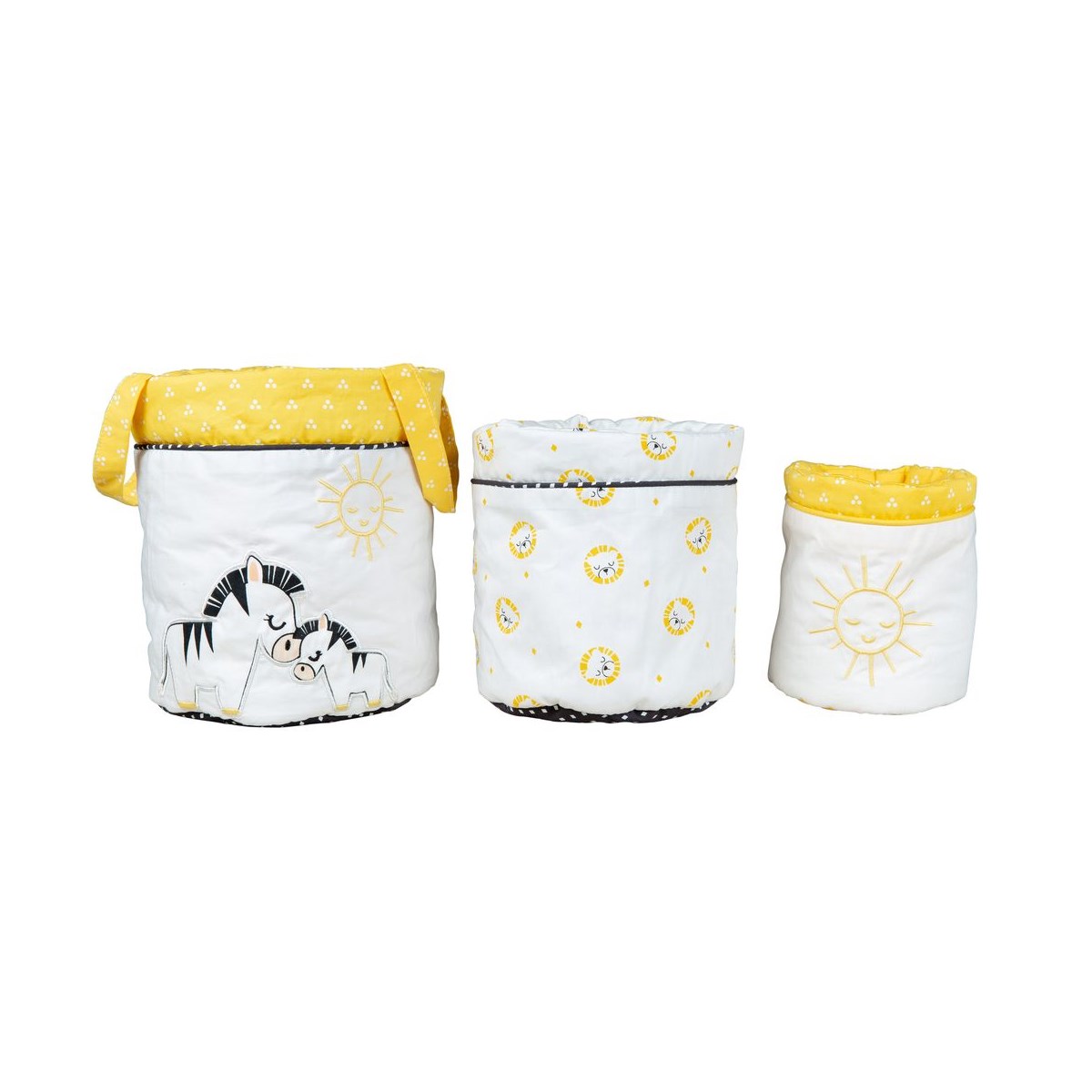 Lot de 3 panieres gigognes en coton, SAUTHON