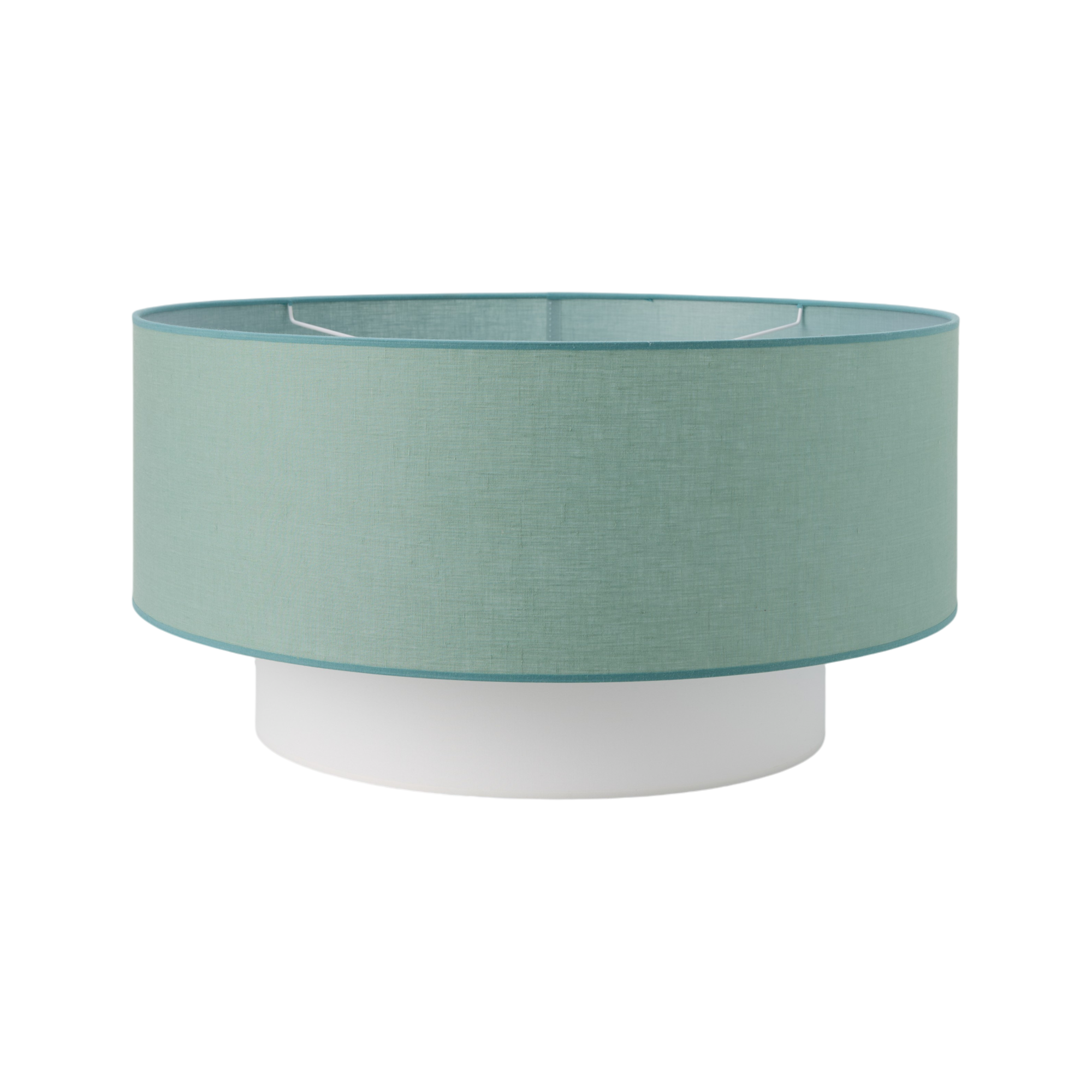Abat-jour pour suspension tissu blanc et vert 60 cm - RYM, CAMIF
