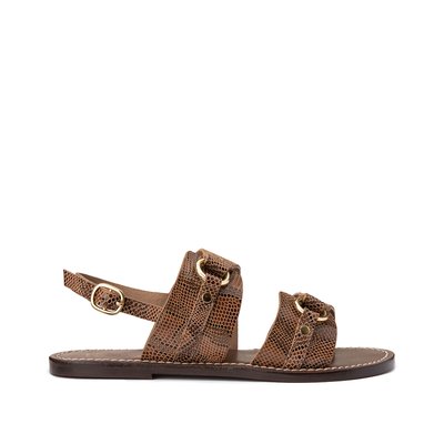 Snake Print Leather Sandals LA REDOUTE COLLECTIONS
