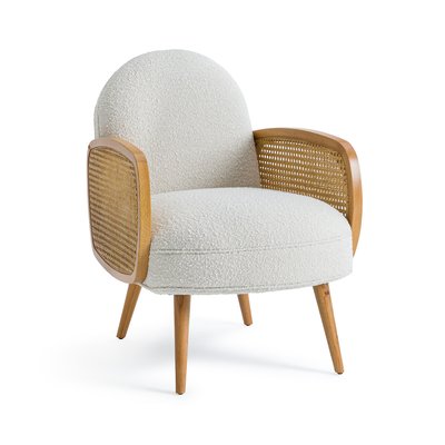 Кресло с обивкой из ткани букле и плетением из тростника, Buisseau LA REDOUTE INTERIEURS