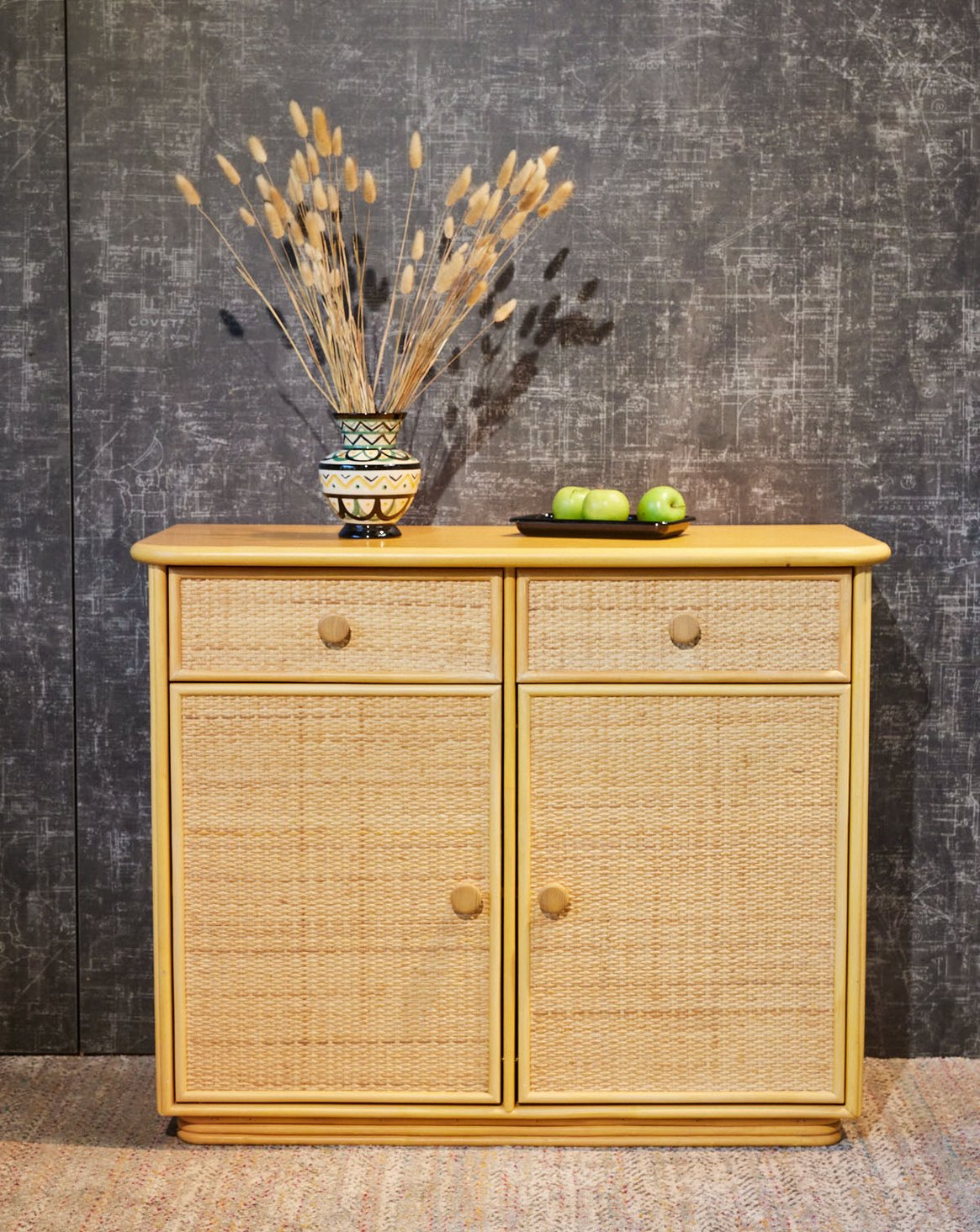 Commode en rotin Garance N°754 - Bon état, DEBONGOUT