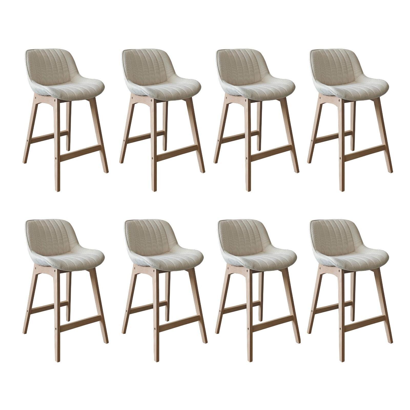 Lot de chaises de bar en chêne et tissu velours côtelé H65cm NORDEN, MOB IN
