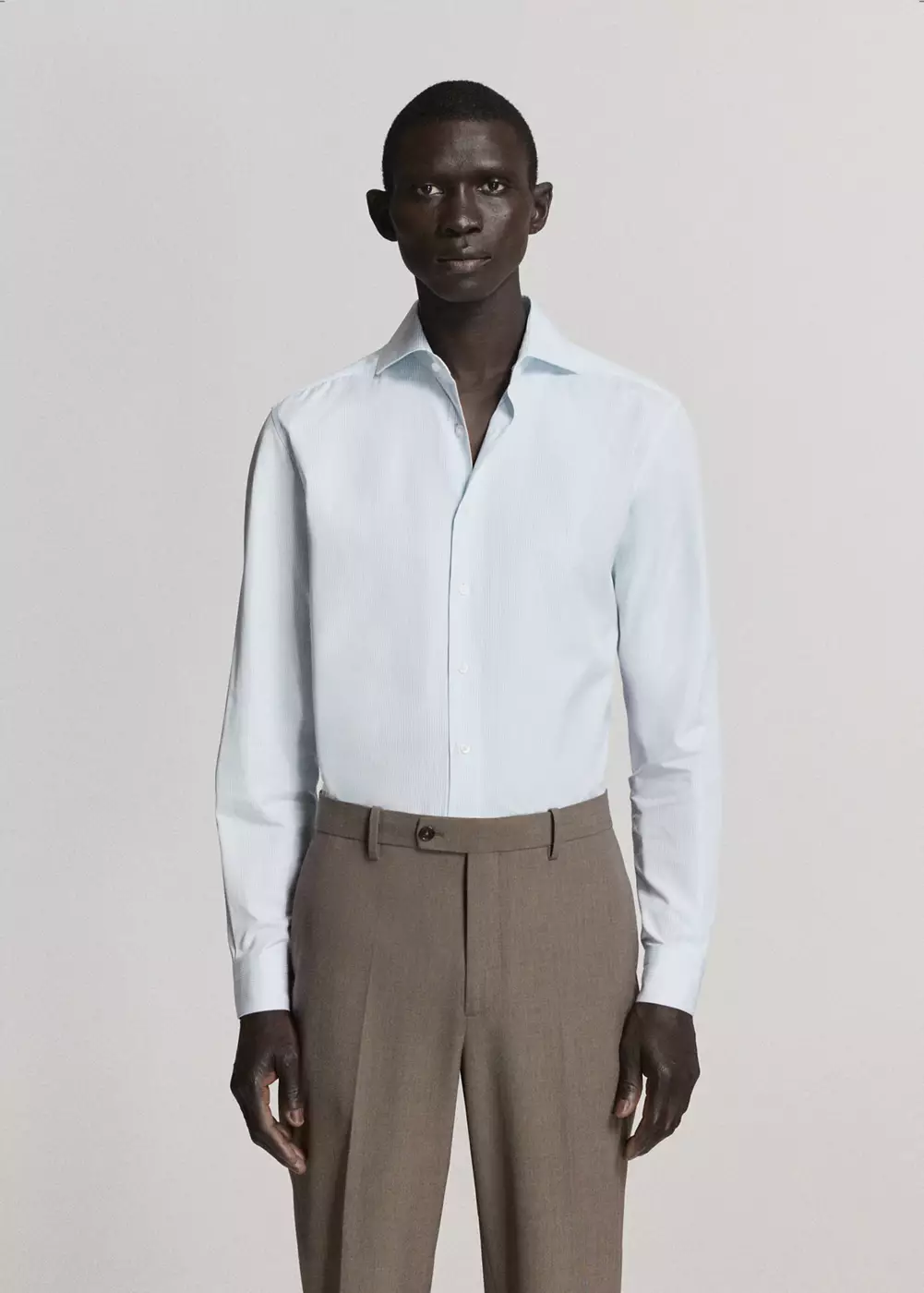 Chemise costume 100 % coton rayures, MANGO MAN