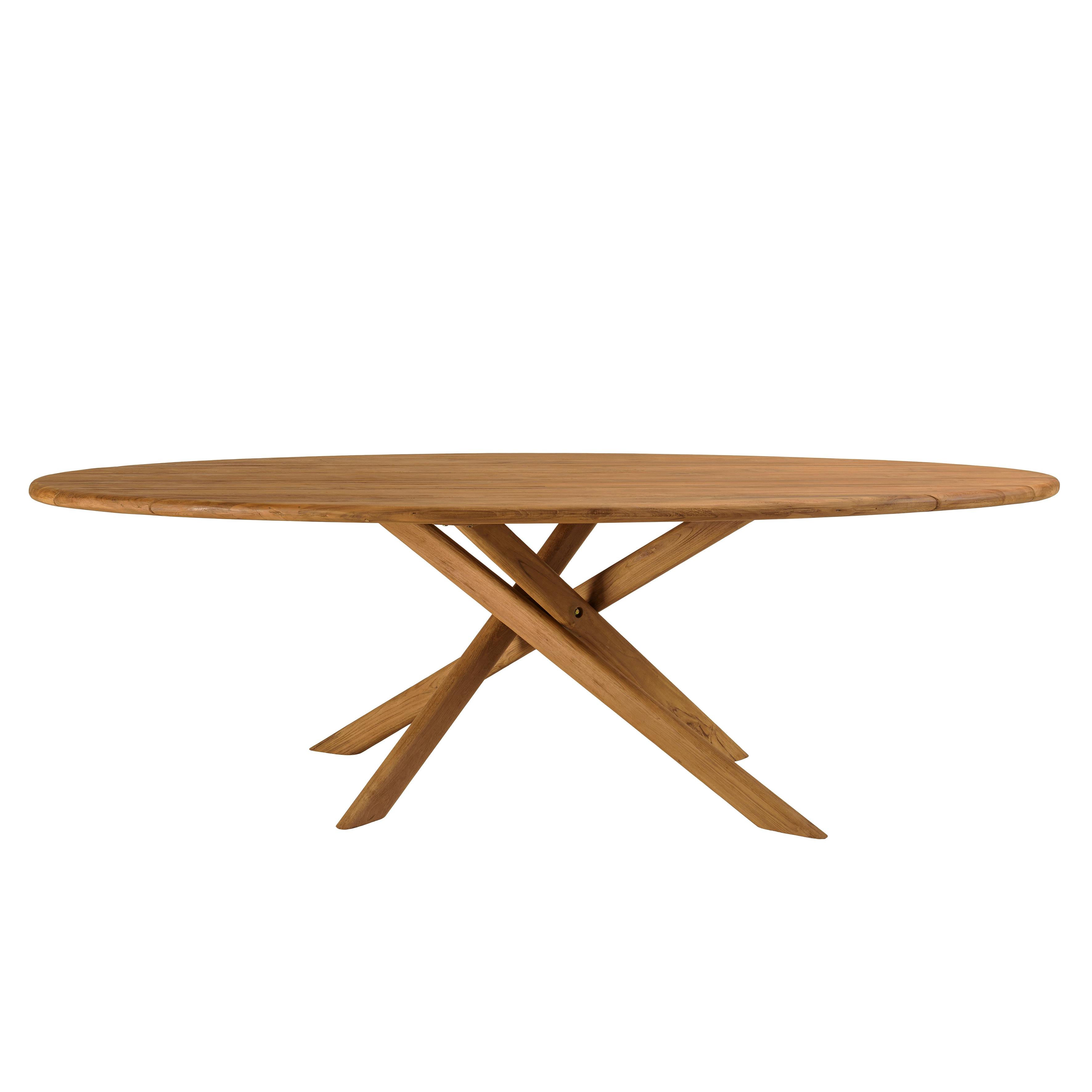 Table de jardin ovale 240 cm en teck recyclé ORIA, PIER IMPORT