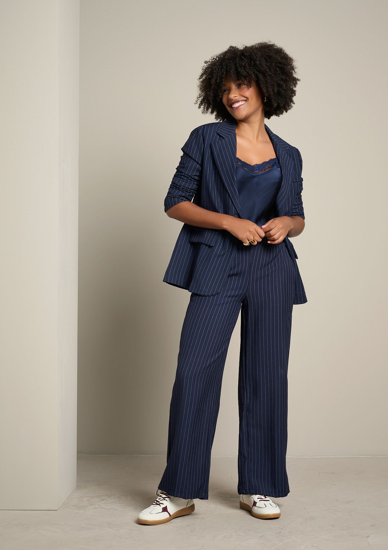 Pantalon tailleur rayé, LOLALIZA