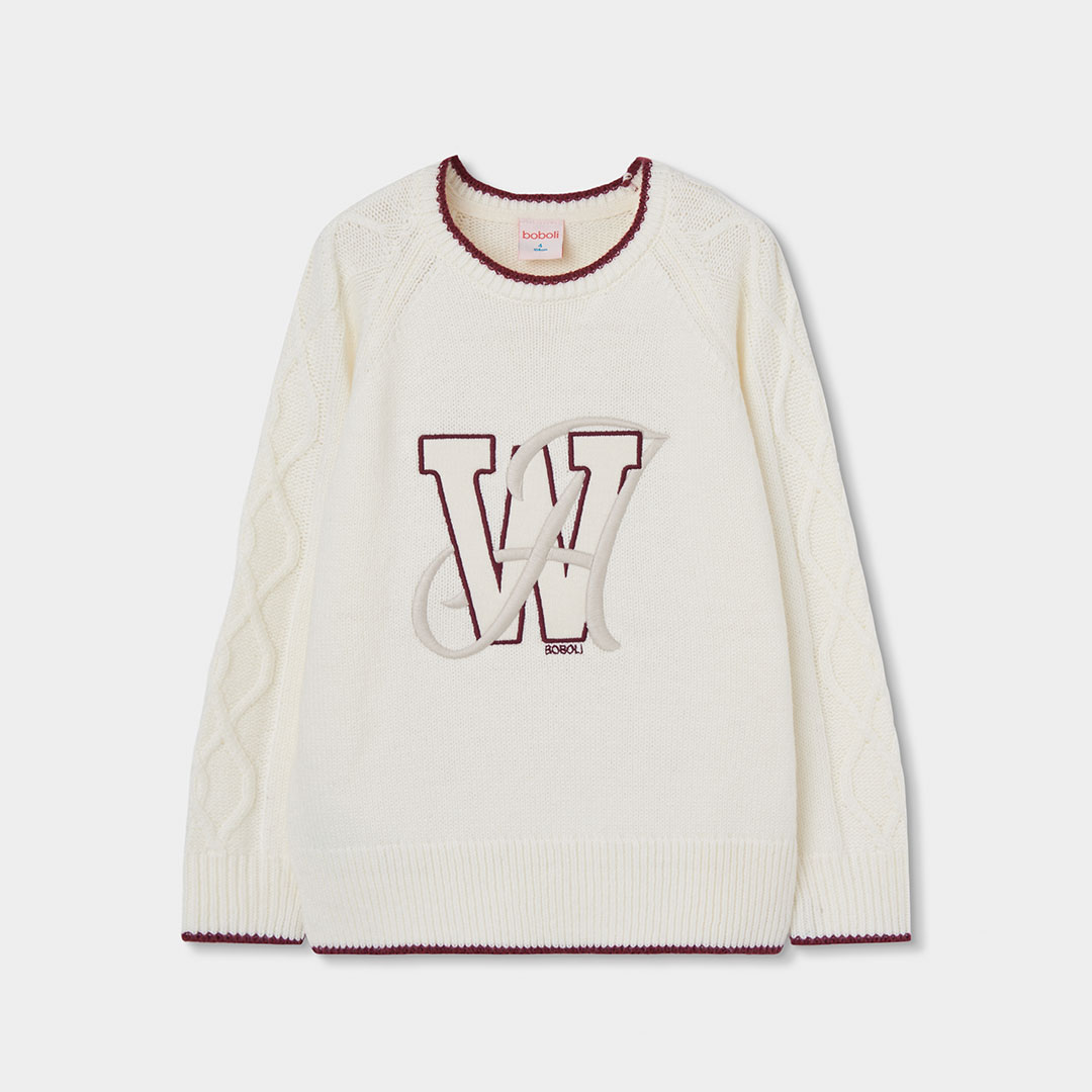Pull garçon avec broderie de lettres, BOBOLI