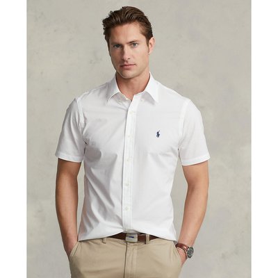 Stretch Cotton Poplin Shirt in Slim Fit with Short Sleeves POLO RALPH LAUREN