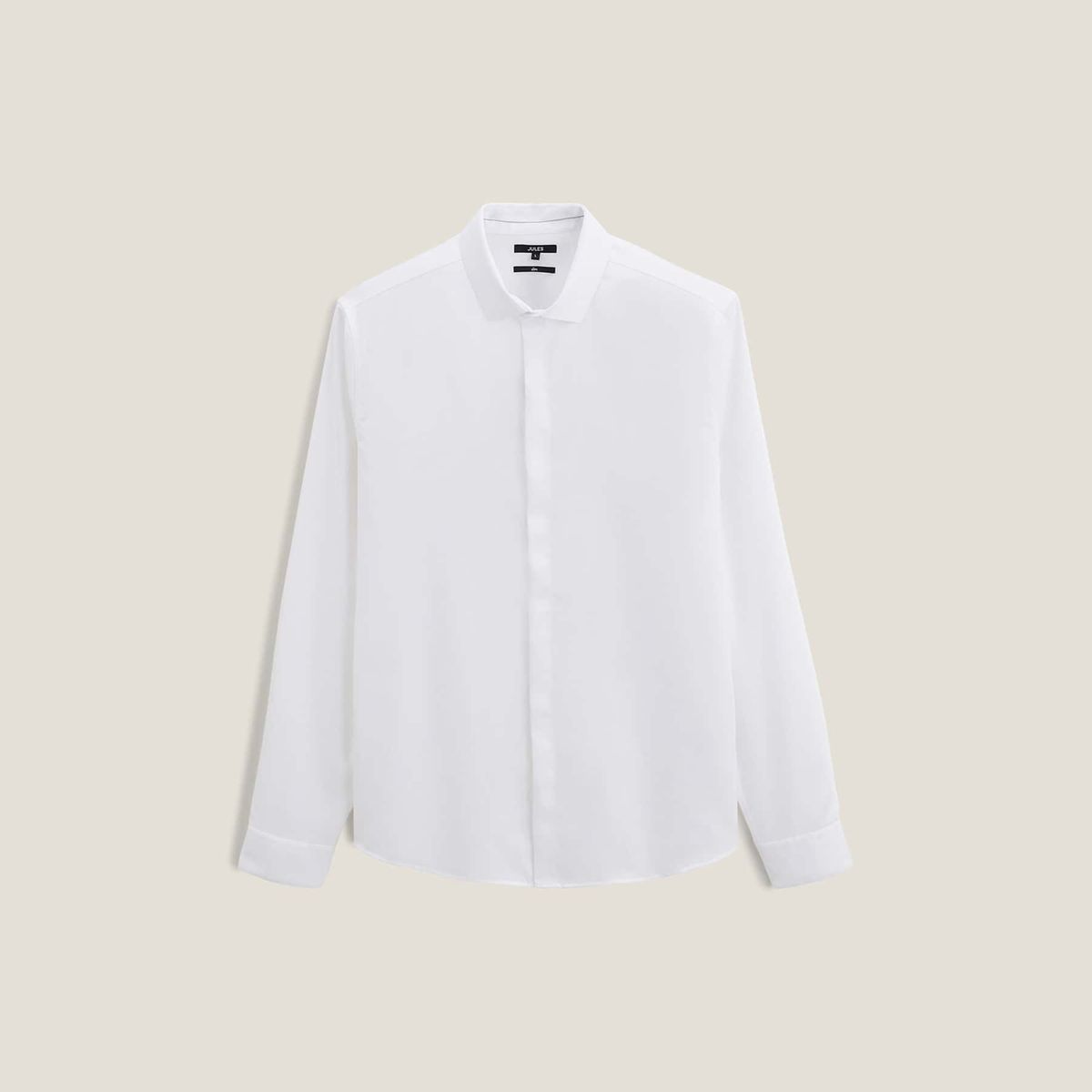 Chemise slim unie sans repassage en coton blanc Jules La Redoute