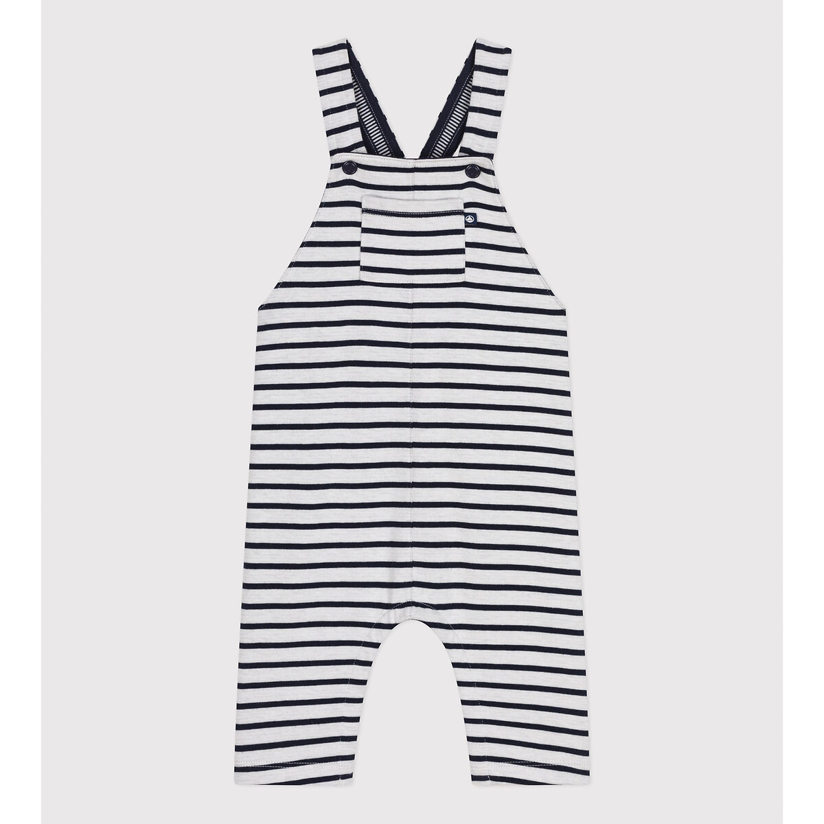 Striped Cotton Jersey Dungarees