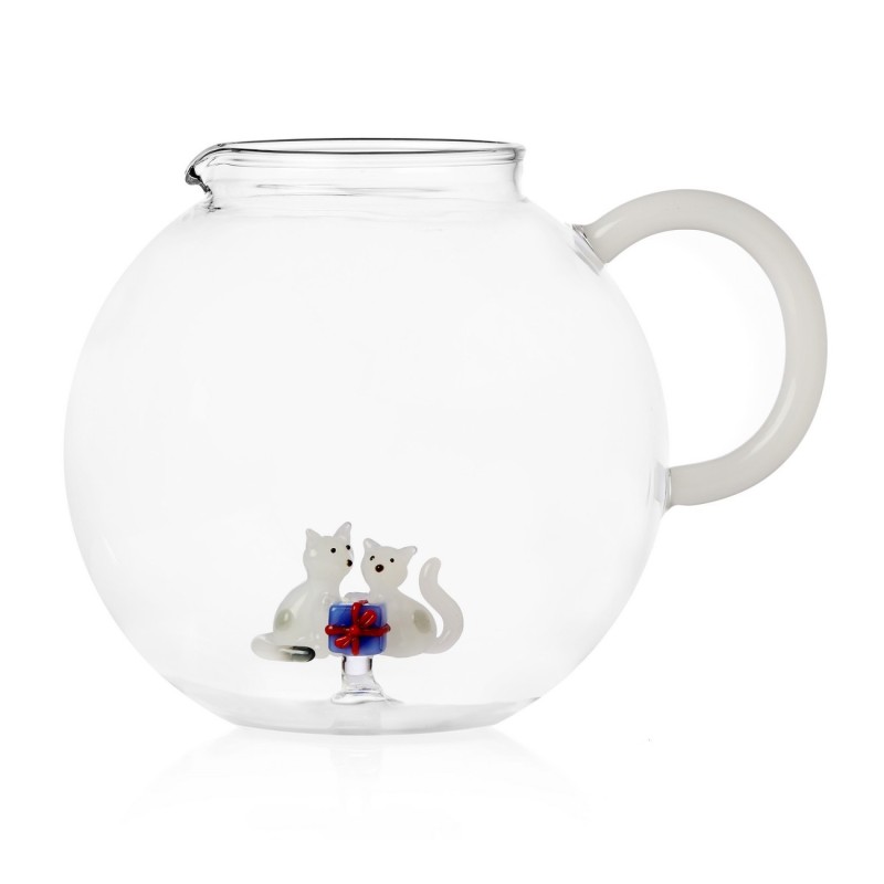 Carafe à eau verre noël chat TABBY CAT CHRISTMAS, ICHENDORF