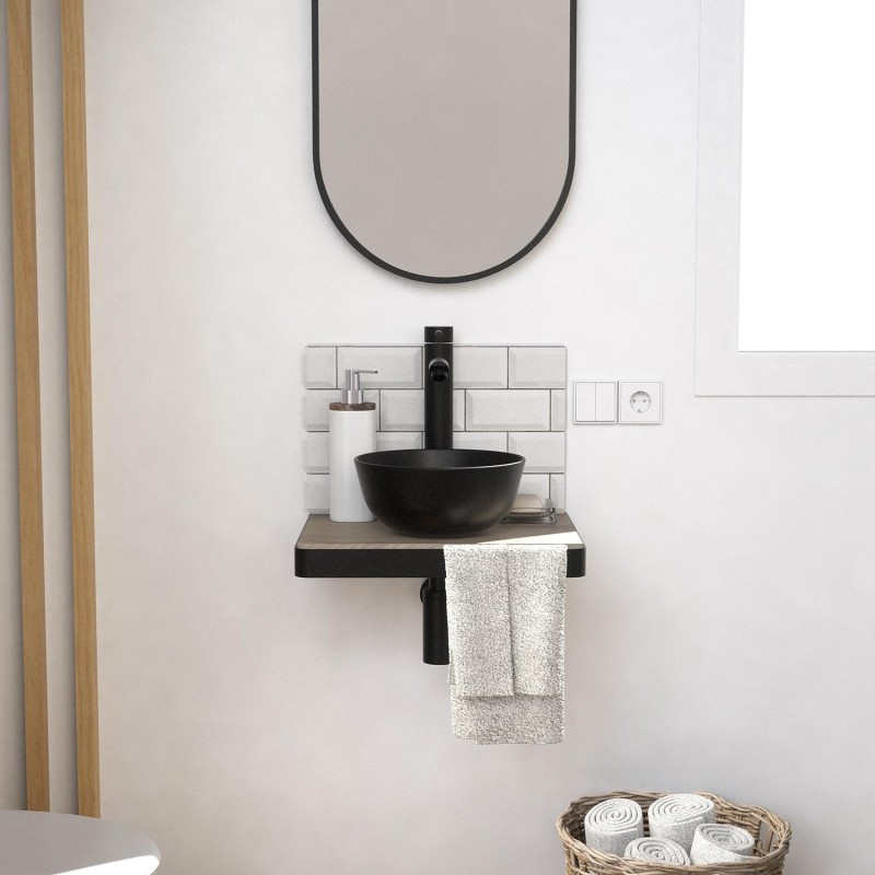 Lave-mains fin +vasque+robinet+miroir SOHO, MOB IN