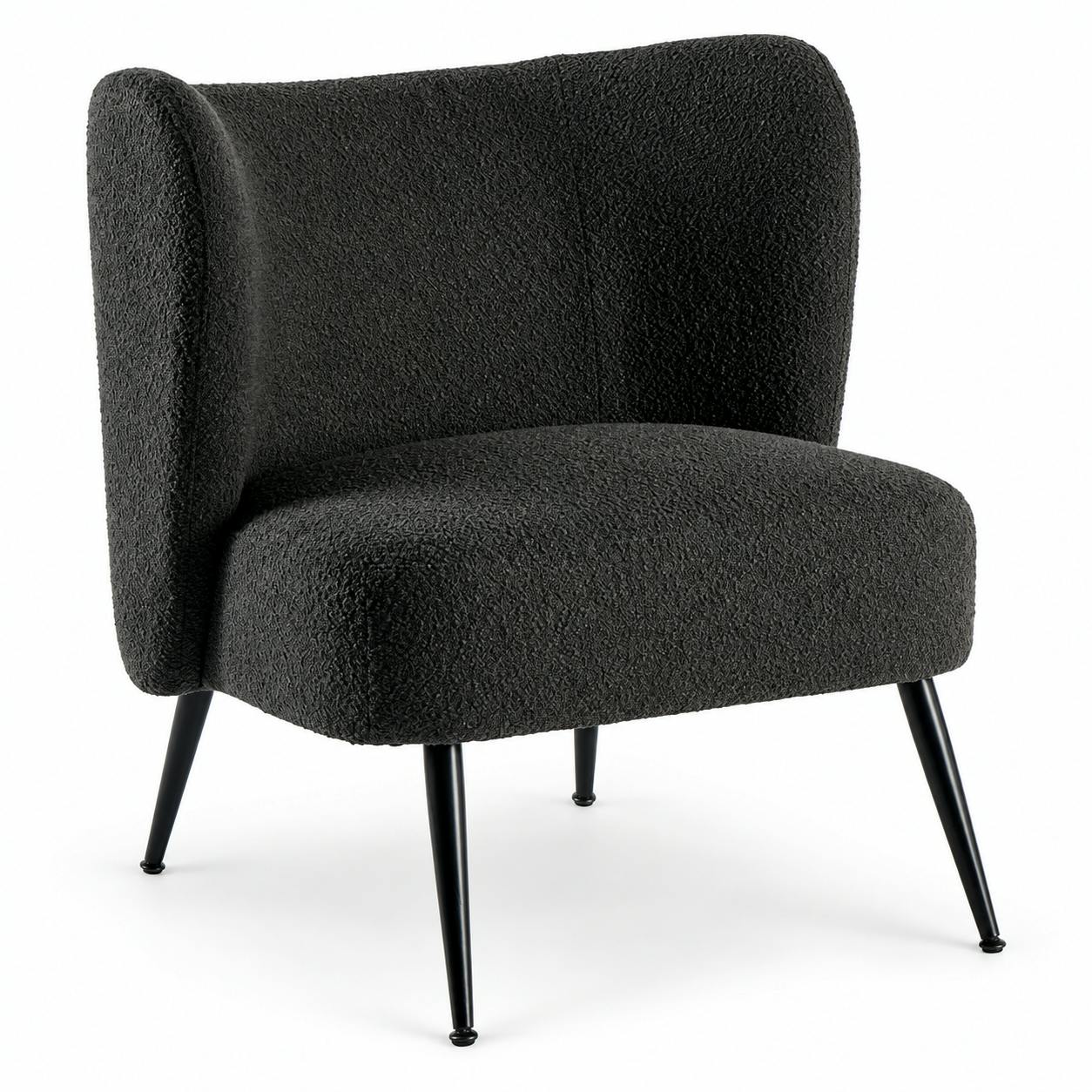 Fauteuil tissu anthracite bouclé MALMOE, PIER IMPORT