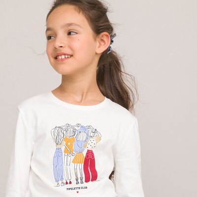 Langarm-Shirt mit Mädchenclub-Print LA REDOUTE COLLECTIONS